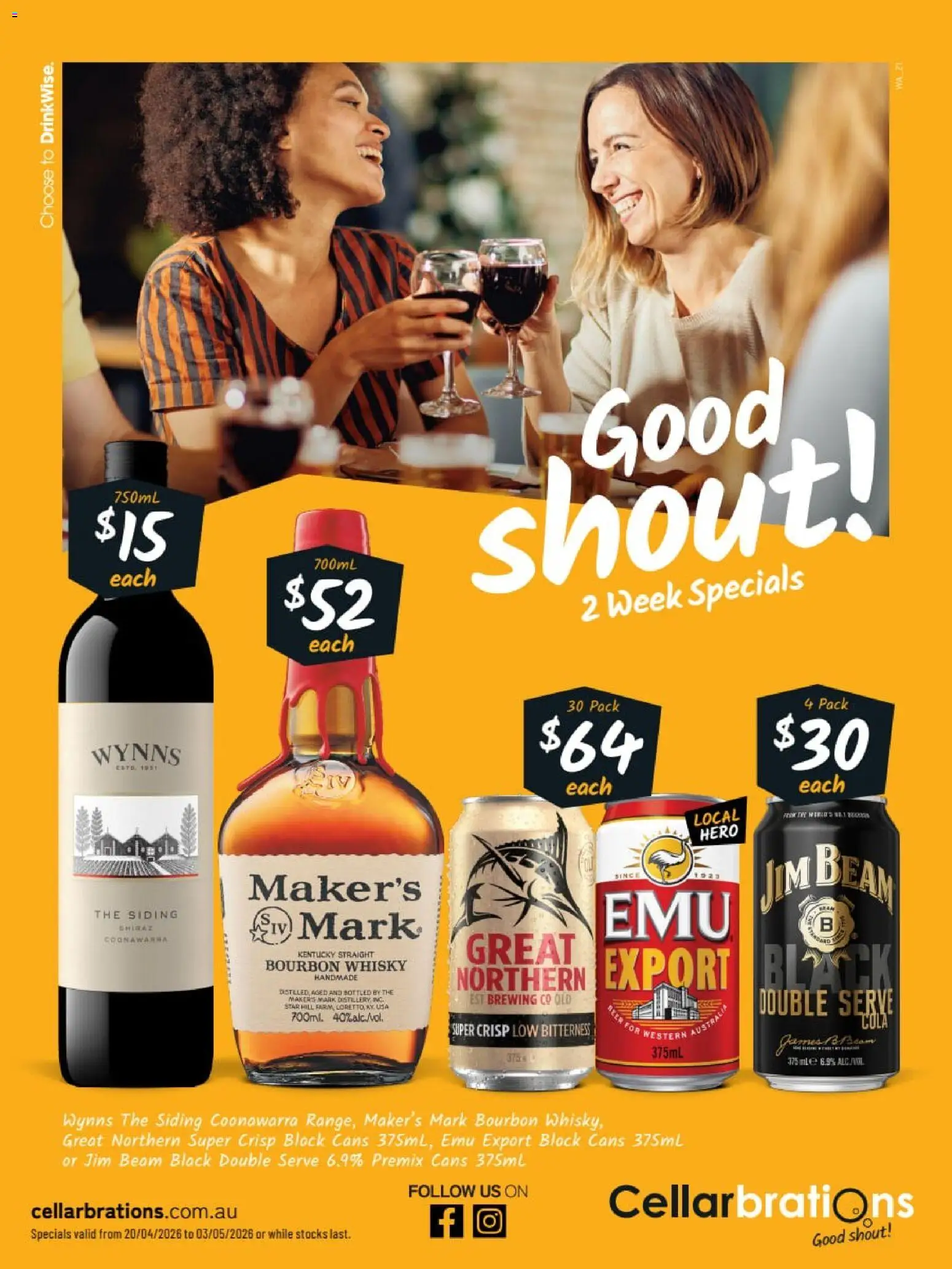 Preview of catalogue Cellarbrations catalogue WA from shop Cellarbrations valid 20/04/2026 - Jim Beam, Handmade, Bourbon