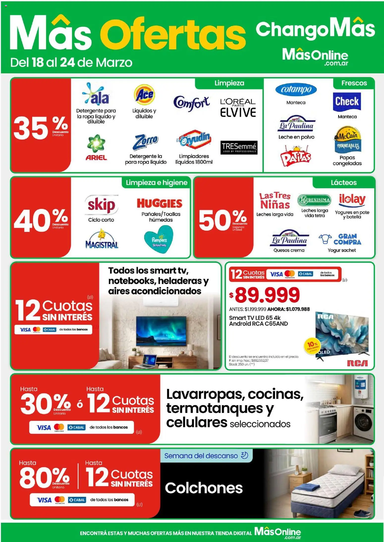 Vista previa del folleto de la tienda Changomas válido desde el 18/03/2026 - Ropa, Pala, Manteca, Botella, Yogur, Leche en polvo, Detergente, Polvo
