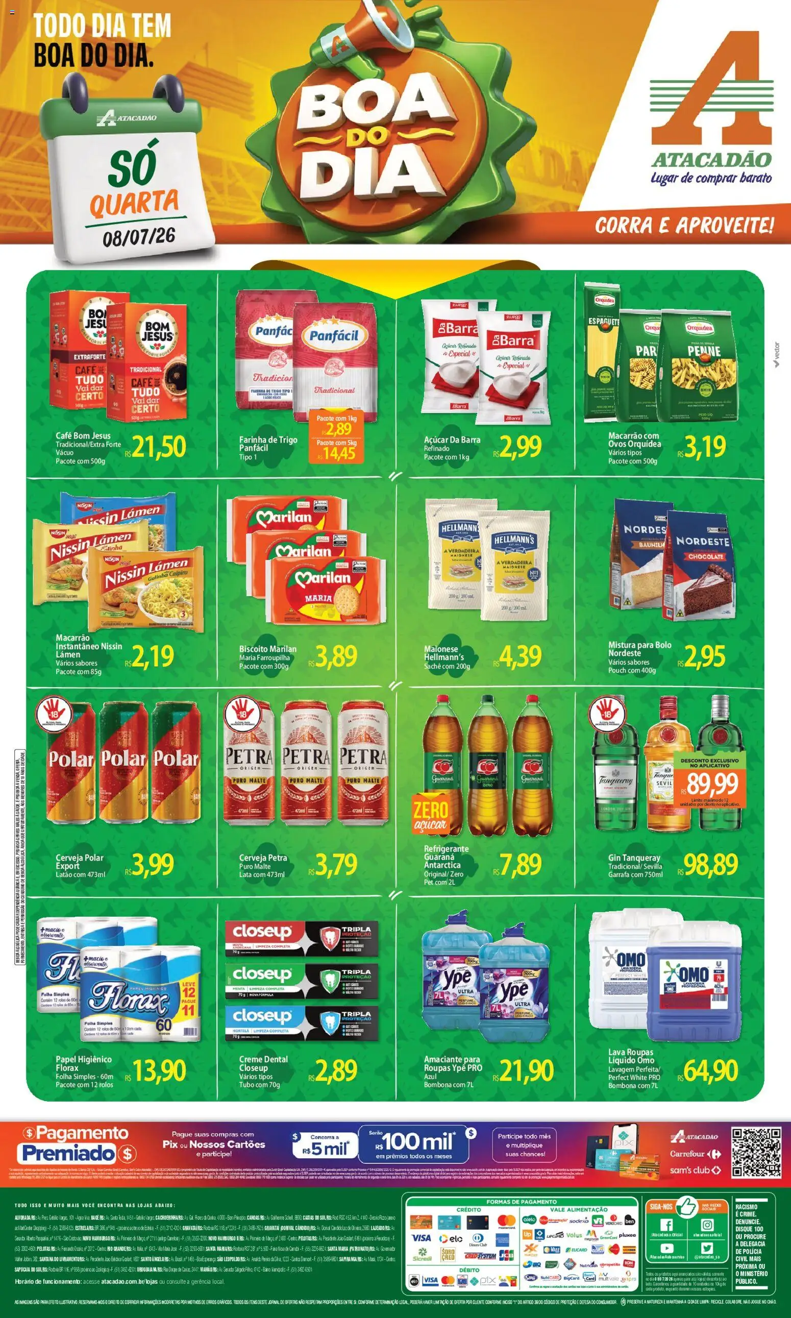Pré-Visualização do folheto "Atacadão ofertas - RS" da loja Atacadão válido a partir de 08/07/2026