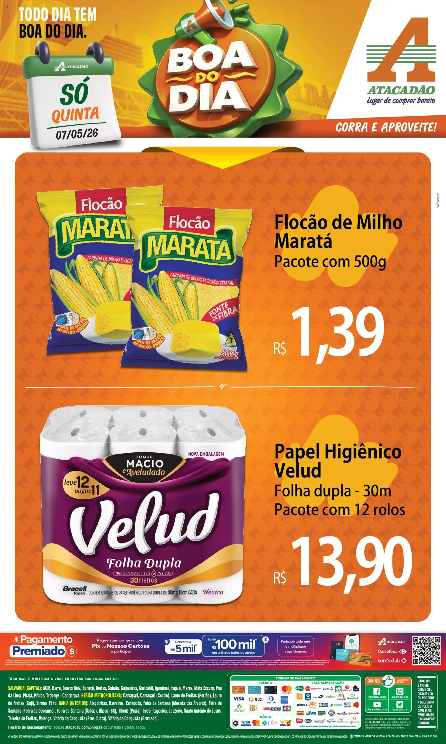Pré-Visualização do folheto "Atacadão ofertas - BA" da loja Atacadão válido a partir de 07/05/2026