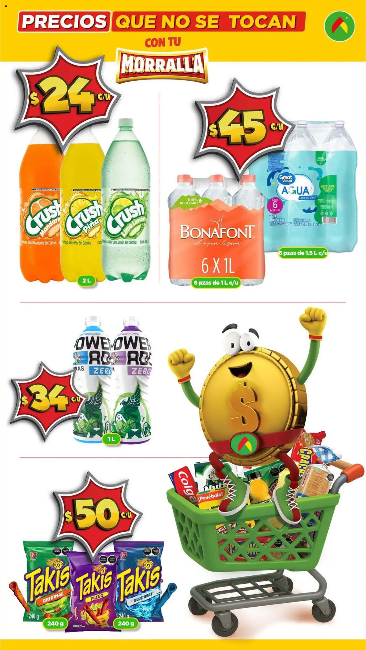 Vista previa las ofertas de la tienda Bodega Aurrerá - Bodega Aurrerá folleto Morralla - Precios que no se tocan desde el 17/09/2026 - Agua, Limón, Lima, Piña