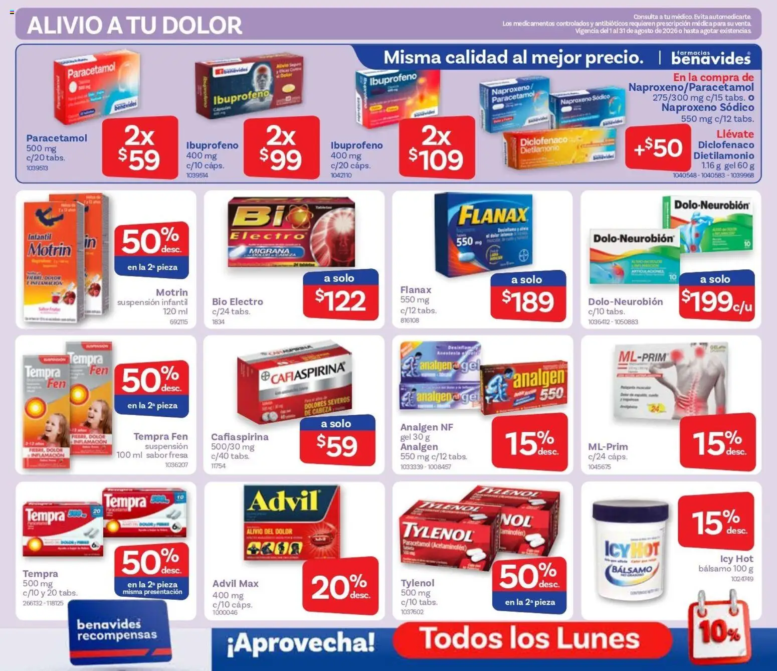 Vista previa las ofertas de la tienda Farmacia Benavides - Farmacia Benavides catálogo desde el 01/08/2026 