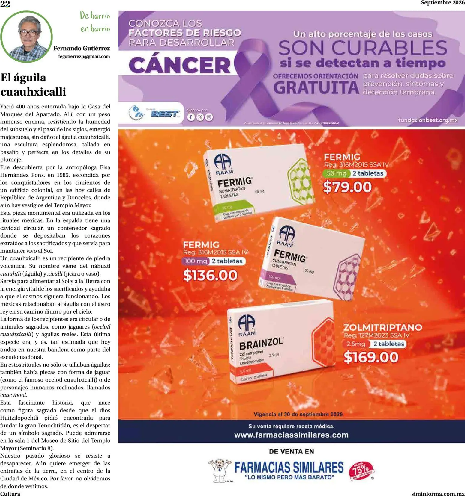 Vista previa las ofertas de la tienda Farmacias Similares - Farmacias Similares catálogo desde el 01/09/2026 