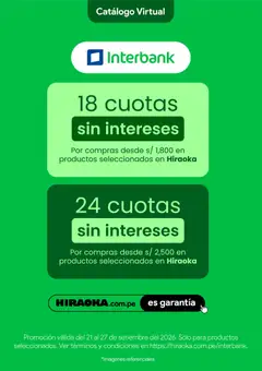 Vista previa de Catálogo Hiraoka - Cuotas de la tienda Hiraoka válido desde 21/09/2026