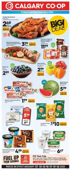 Un aperçu du dépliant Calgary Co-op weekly flyer / circulaire du magasin Calgary Co-op est valide à partir 27 août 2026