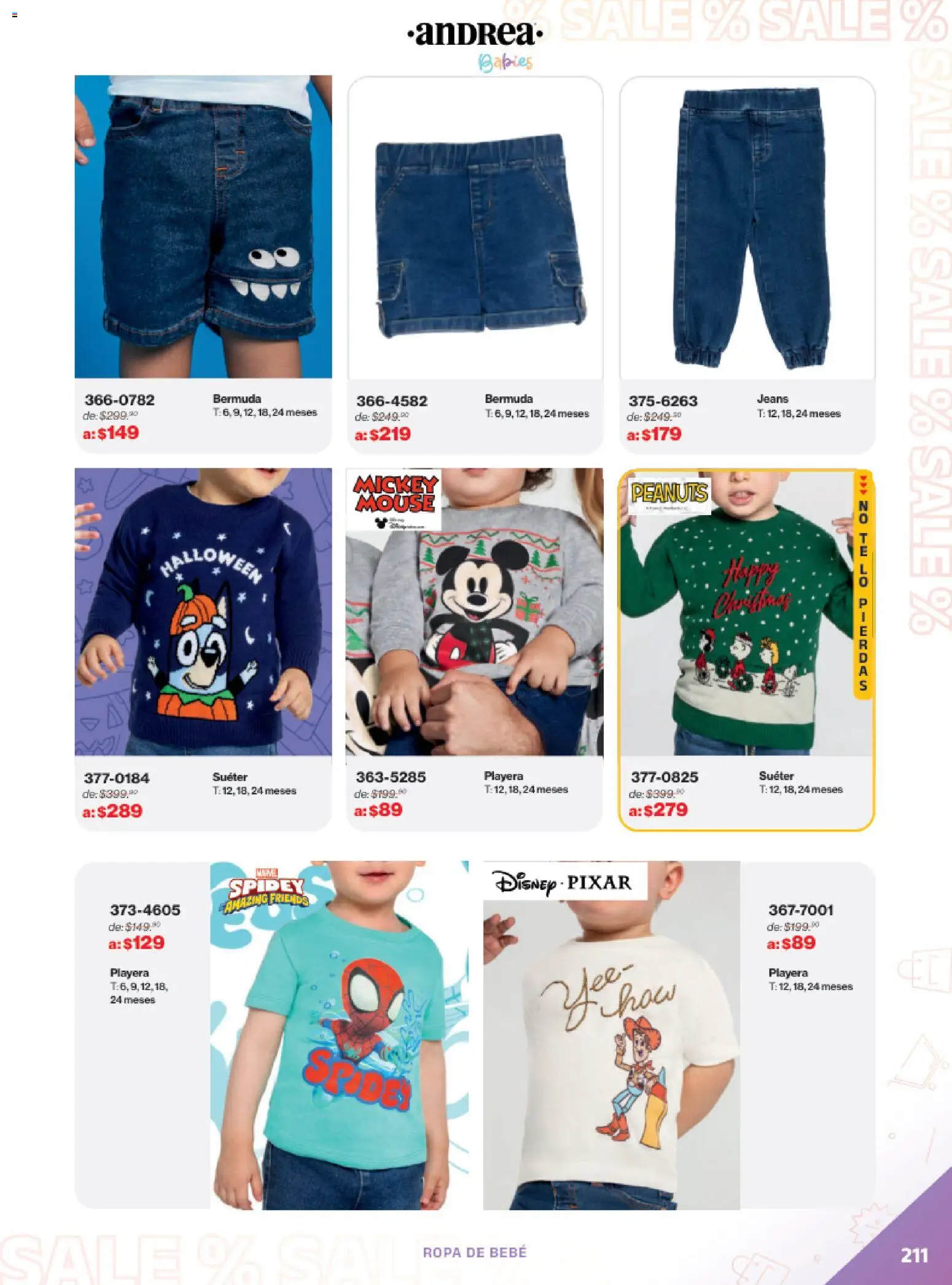 Vista previa las ofertas de la tienda Andrea - Catálogo Outlet desde el 21/12/2025 - Playera, Ropa, Suéter, Bermuda