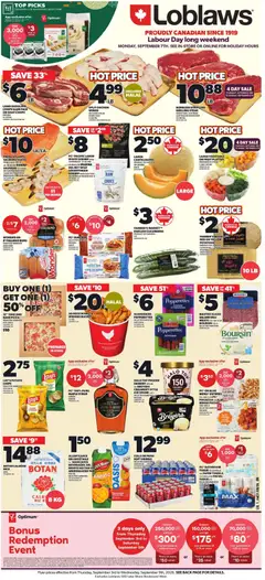 Un aperçu du dépliant Loblaws weekly flyer / circulaire du magasin Loblaws est valide à partir 3 sept. 2026