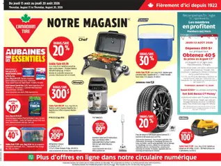 Preview of leaflet Canadian Tire circulaire from shop Canadian Tire is valid from Aug 13, 2026