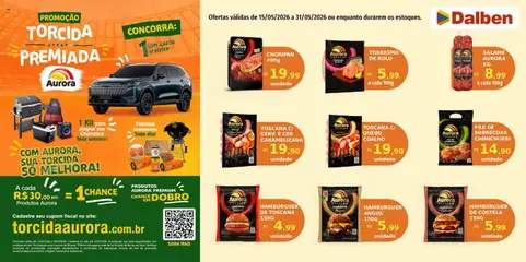 Pré-Visualização do folheto "Supermercado Dalben ofertas Torcida Premiada Aurora" da loja Supermercado Dalben válido a partir de 15/05/2026