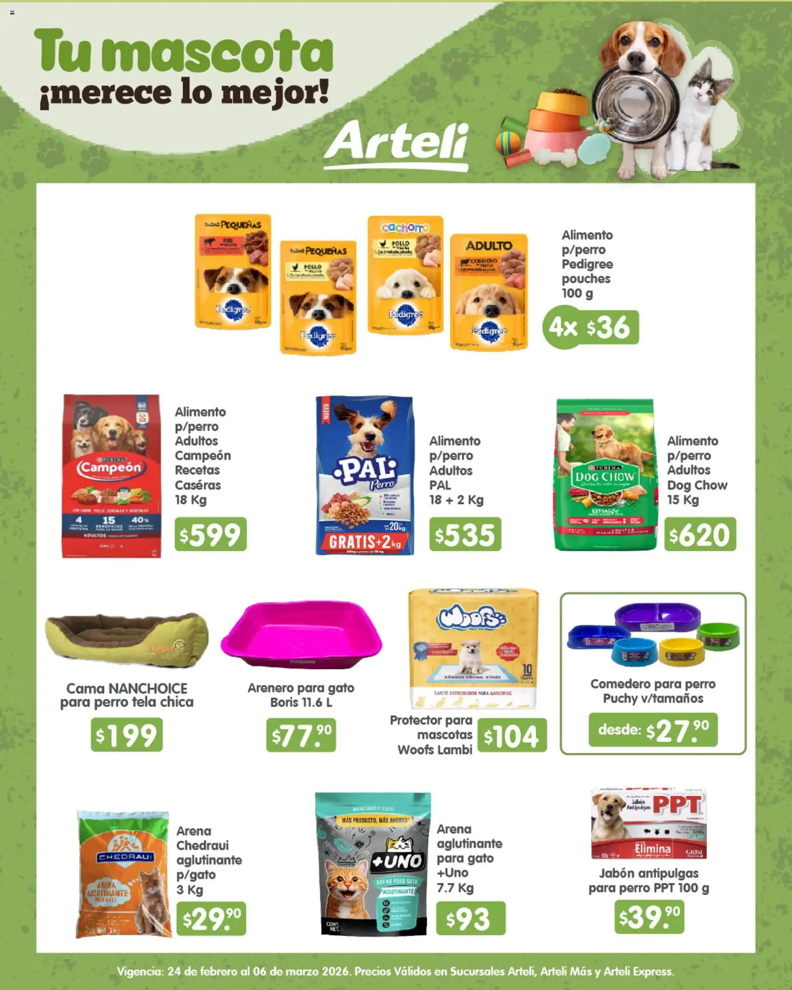 Vista previa las ofertas de la tienda Arteli - Arteli folleto Quincenal desde el 07/03/2026 - Pollo, Cama, Jabón, Tapete