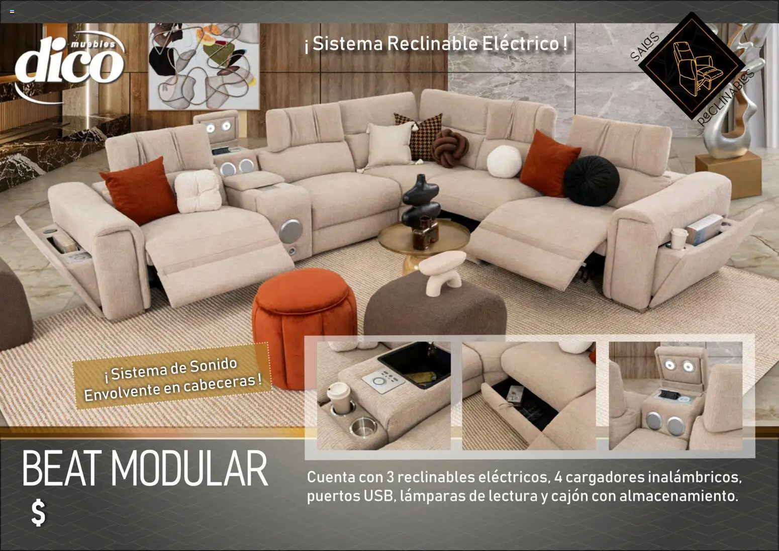 Vista previa las ofertas de la tienda Muebles Dico - Muebles Dico catálogo Salas reclinables desde el 27/03/2026 - Modular