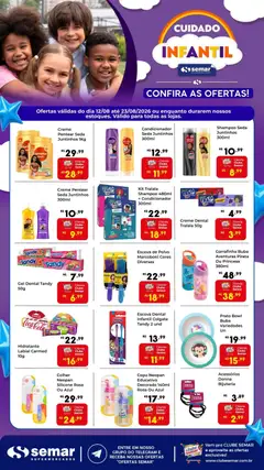 Pré-Visualização do folheto "Semar Supermercado ofertas Cuidado Infantil" da loja Semar Supermercado válido a partir de 12/08/2026