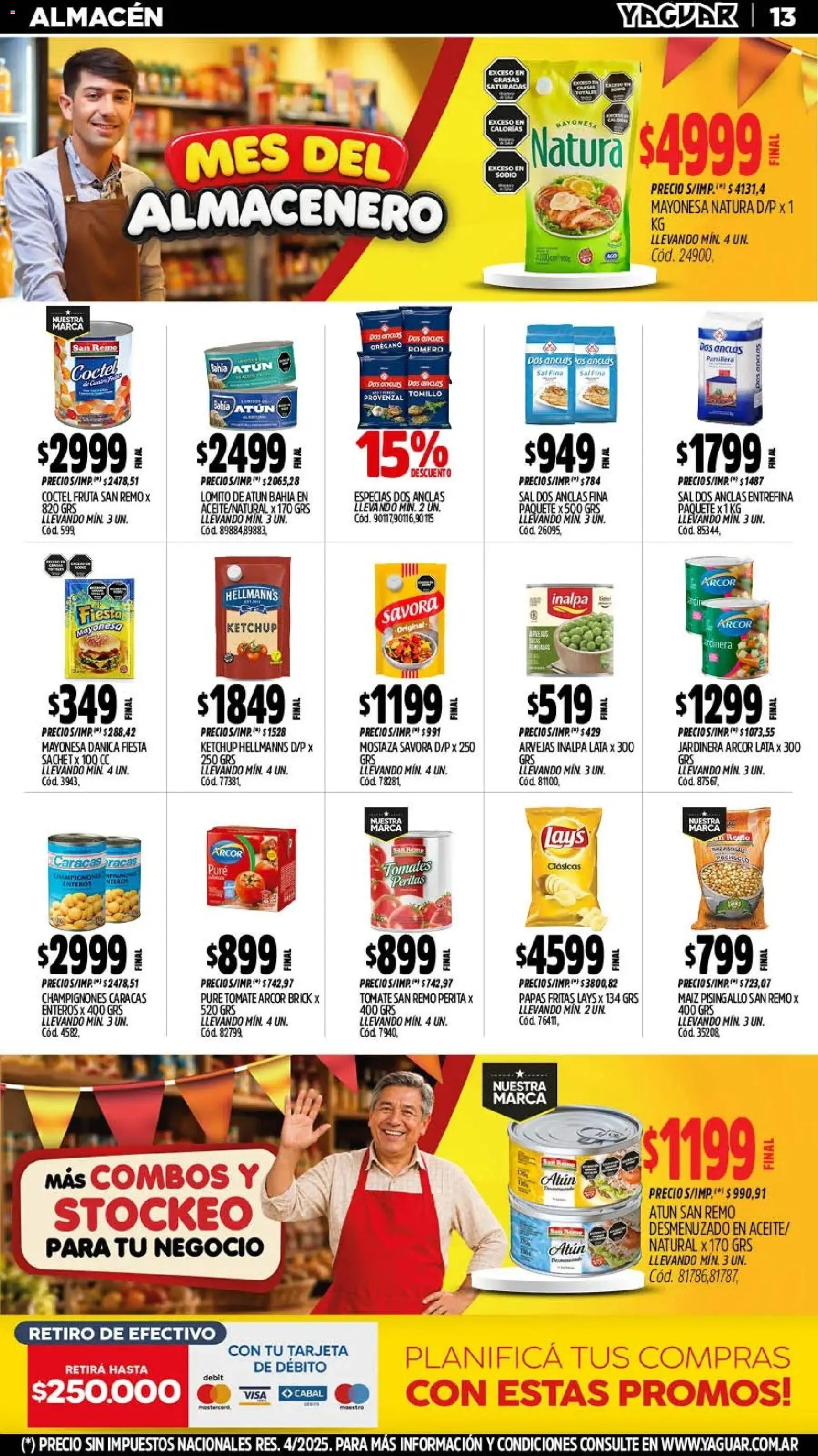 Vista previa del folleto de la tienda Yaguar válido desde el 28/09/2026 - Mostaza, Papas, Papas fritas, Maiz, Atún, Ketchup, Mayonesa, Puré