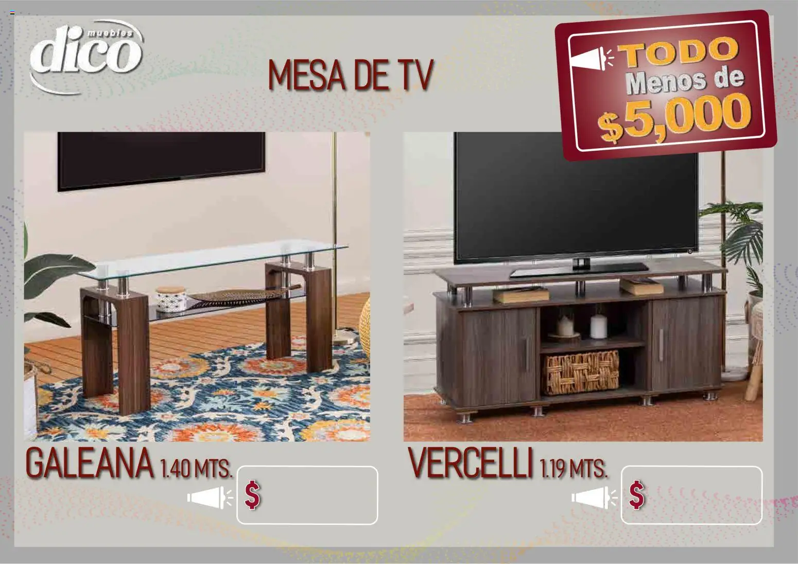 Vista previa las ofertas de la tienda Muebles Dico - Muebles Dico catálogo Todo menos de 5000 Pacifico desde el 09/04/2026 
