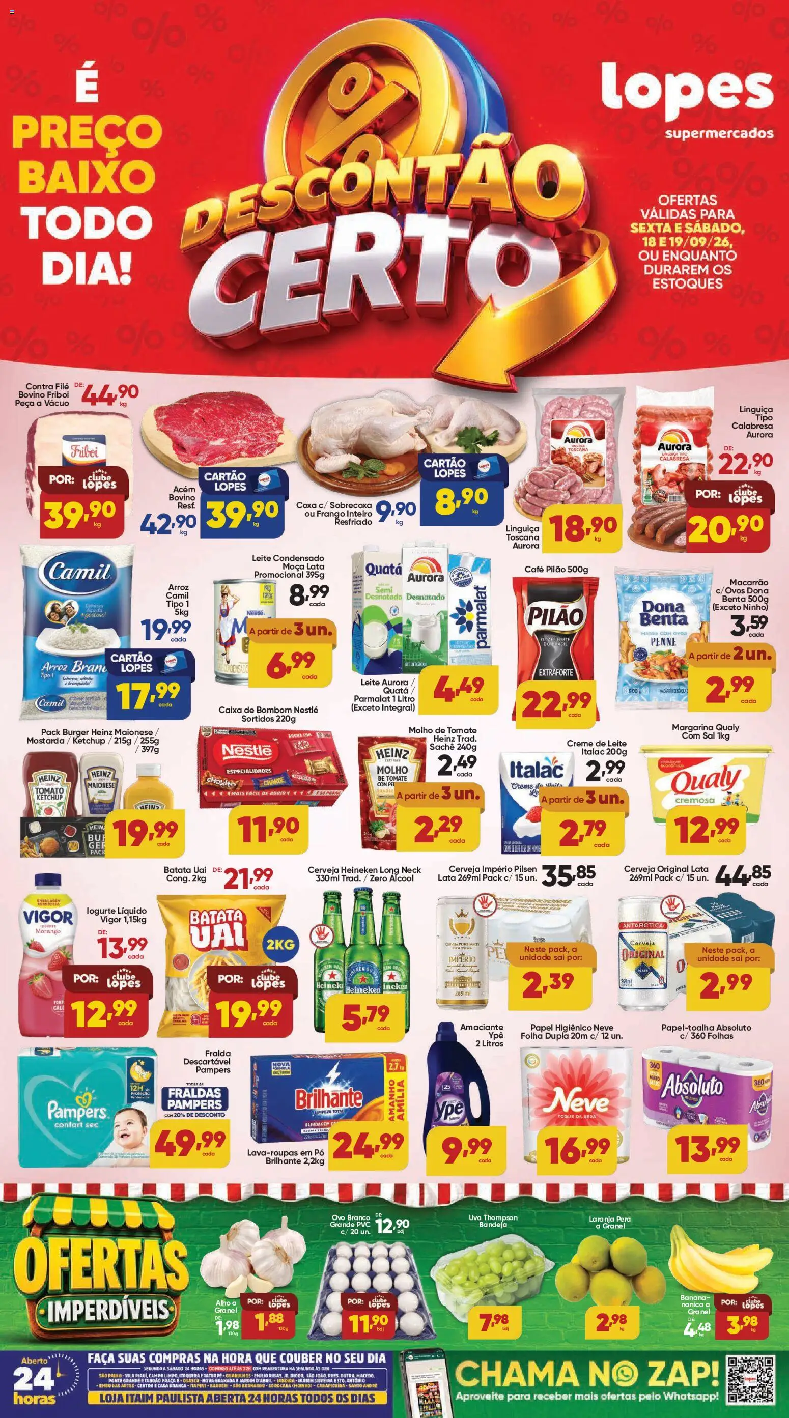Pré-Visualização do folheto "Lopes Supermercados - Ofertas da semana" da loja Lopes Supermercados válido a partir de 18/09/2026