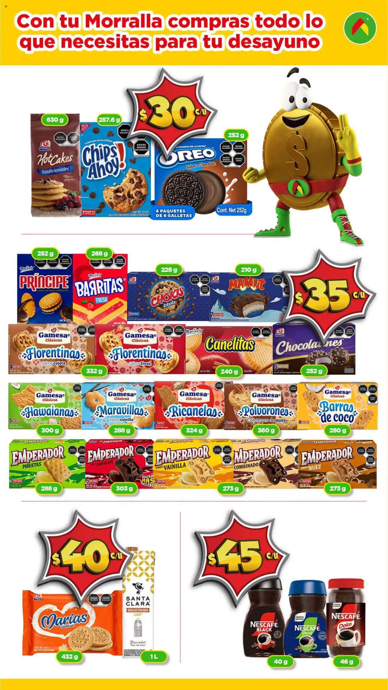 Vista previa las ofertas de la tienda Bodega Aurrerá - Bodega Aurrerá folleto Morralla desde el 17/09/2026 - Chocolate, Fresa, Coco, Galletas, Leche, Vainilla, Nuez, Oreo
