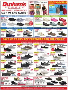 Ad Preview of Dunham's Sports Dunham's Sports Weekly Ad from 08/07/2026