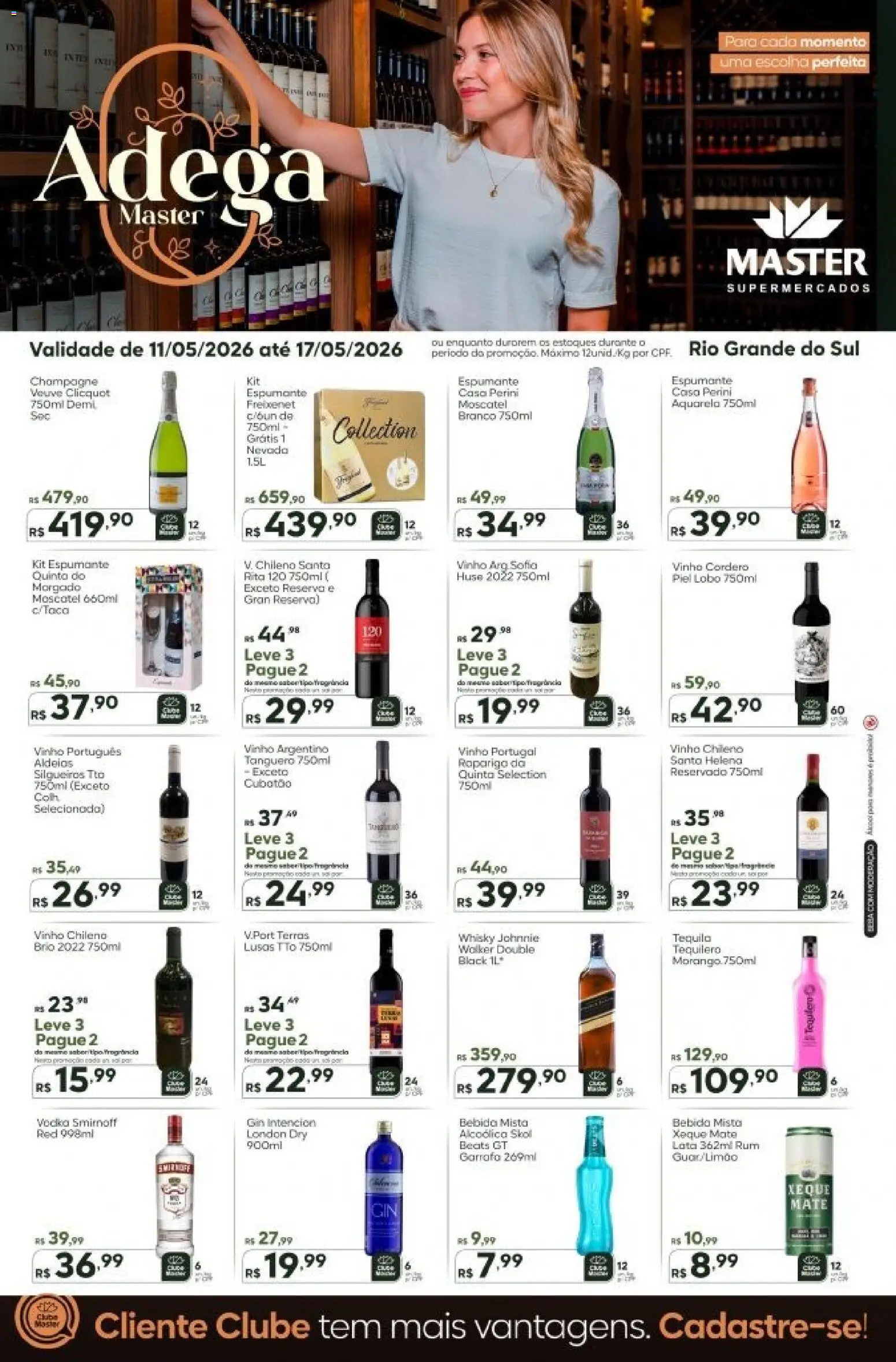Pré-Visualização do folheto "Master ofertas Adega" da loja Master válido a partir de 11/05/2026 - Gin, Vinho, Vodka, Bebida, Tequila, Rum, Champagne, Espumante