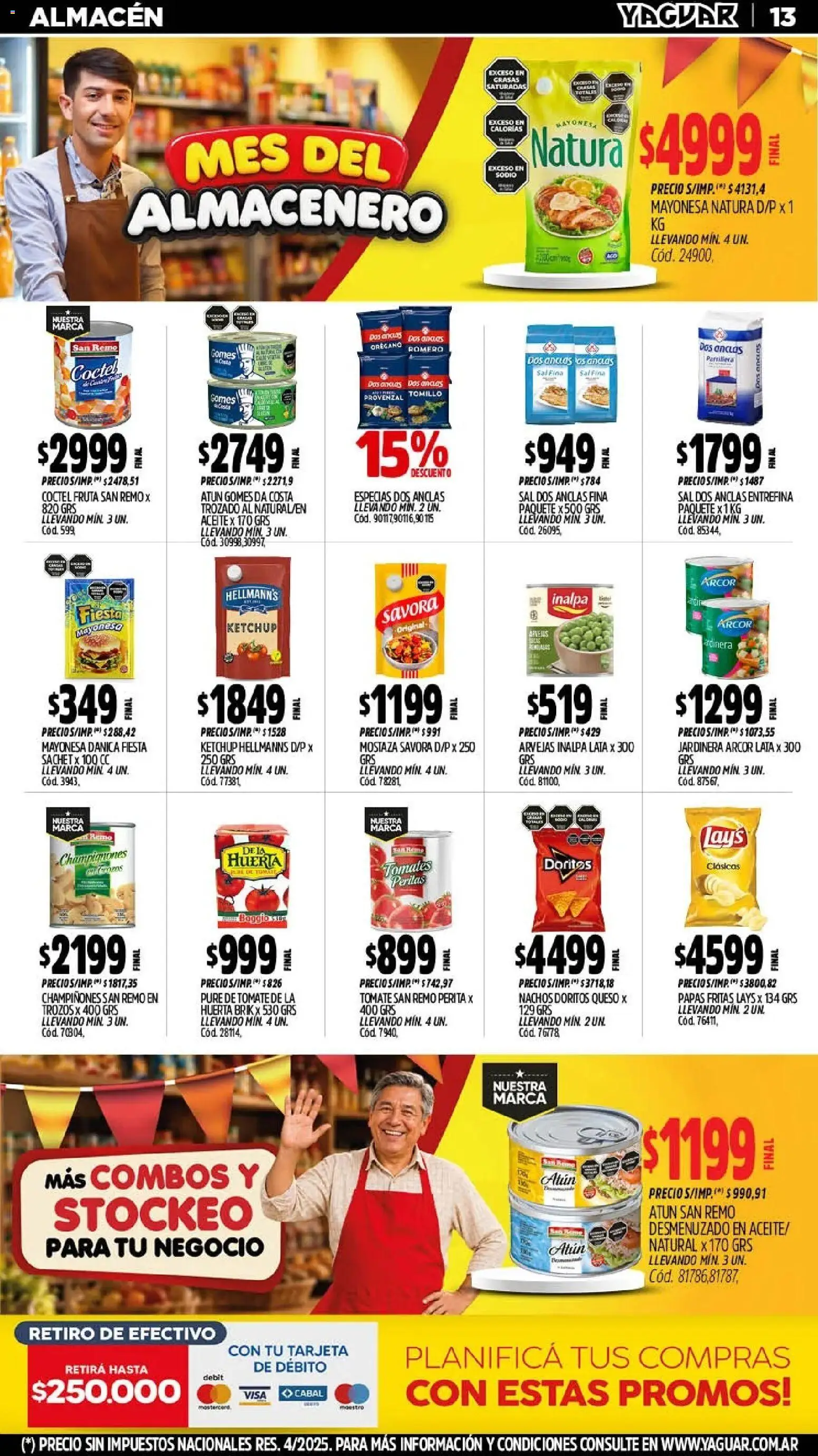 Vista previa del folleto de la tienda Yaguar válido desde el 28/09/2026 - Papas, Tomates, Papas fritas, Arvejas, Atún, Mayonesa, Puré, Orégano