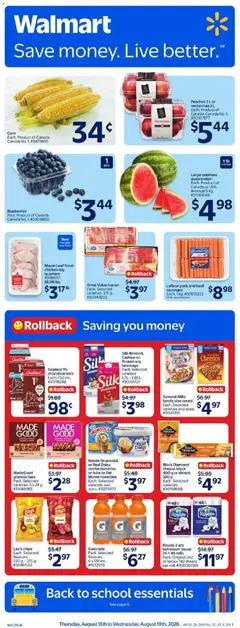 Preview of leaflet Walmart weekly flyer from shop Walmart is valid from Aug 13, 2026