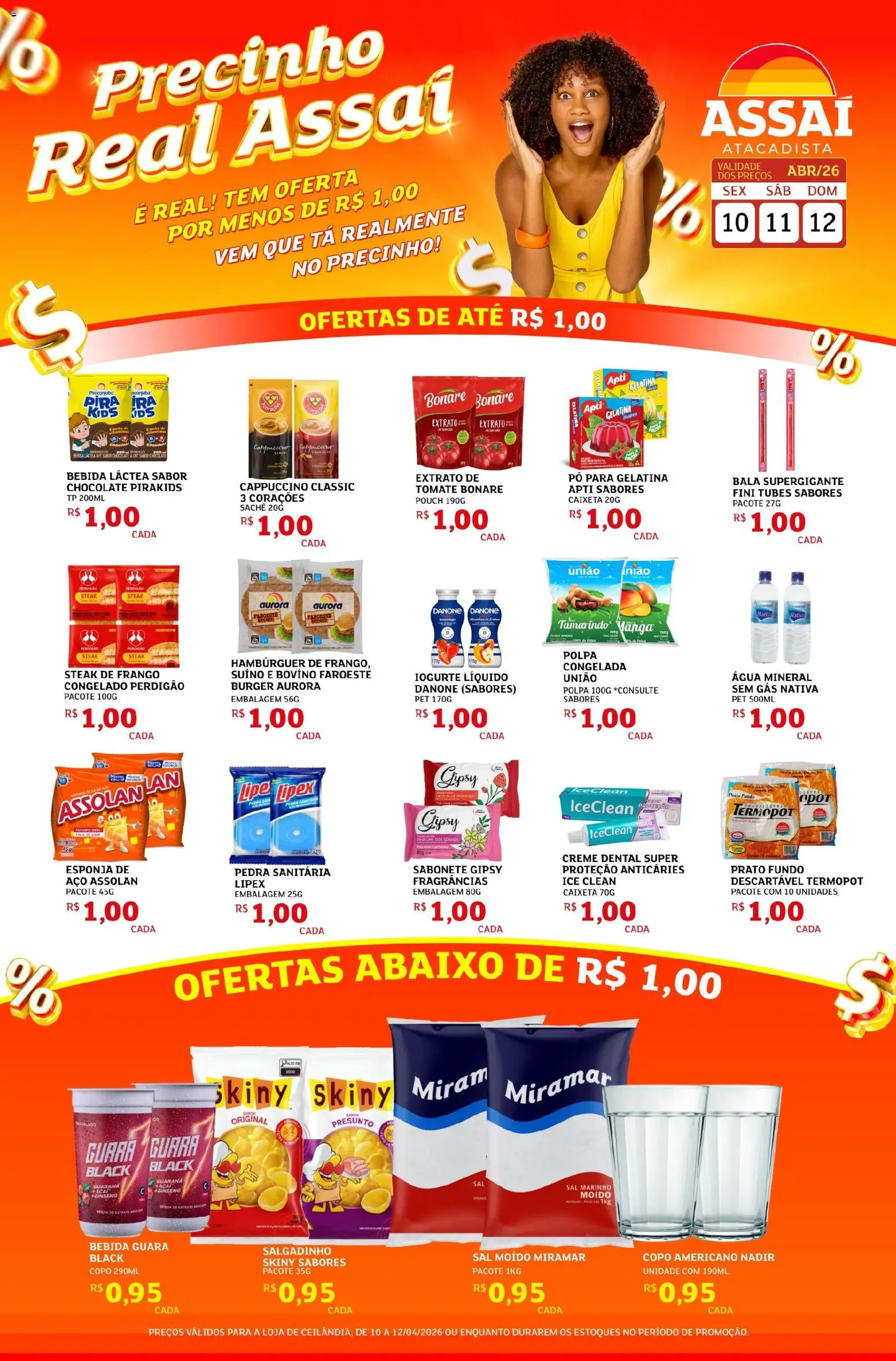 Pré-Visualização do folheto "Assaí Atacadista ofertas - DF" da loja Assaí Atacadista válido a partir de 10/04/2026 - Perfume, Chocolate, Bebida, Tamarindo, Creme, Gelatina, Bala, Esponja