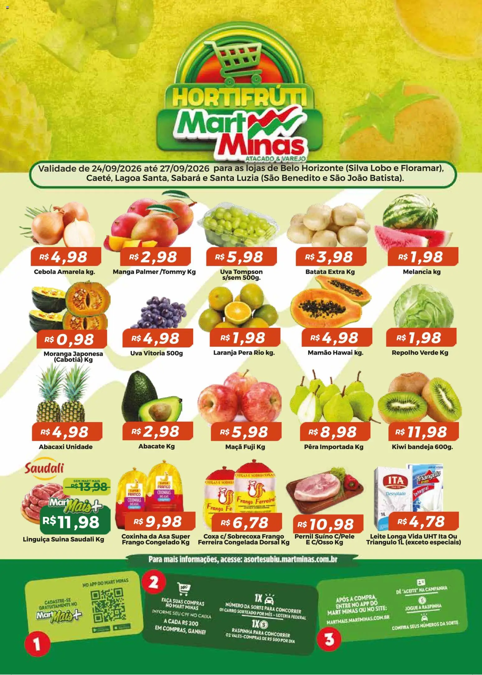Pré-Visualização do folheto "Mart Minas ofertas Hortifruti II" da loja Mart Minas válido a partir de 24/09/2026