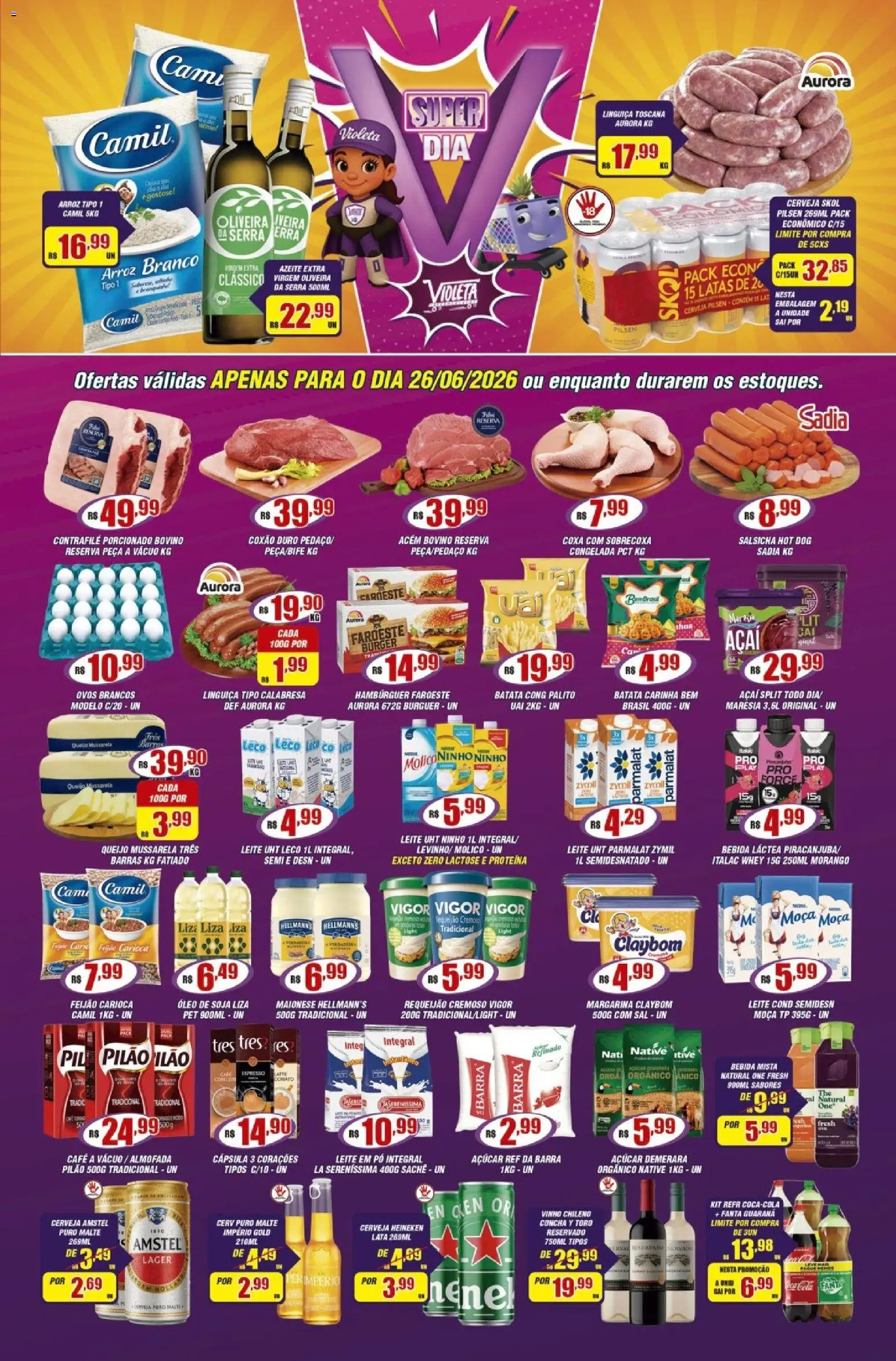 Pré-Visualização do folheto "Violeta Supermercados - Ofertas da semana" da loja Violeta Supermercados válido a partir de 26/06/2026