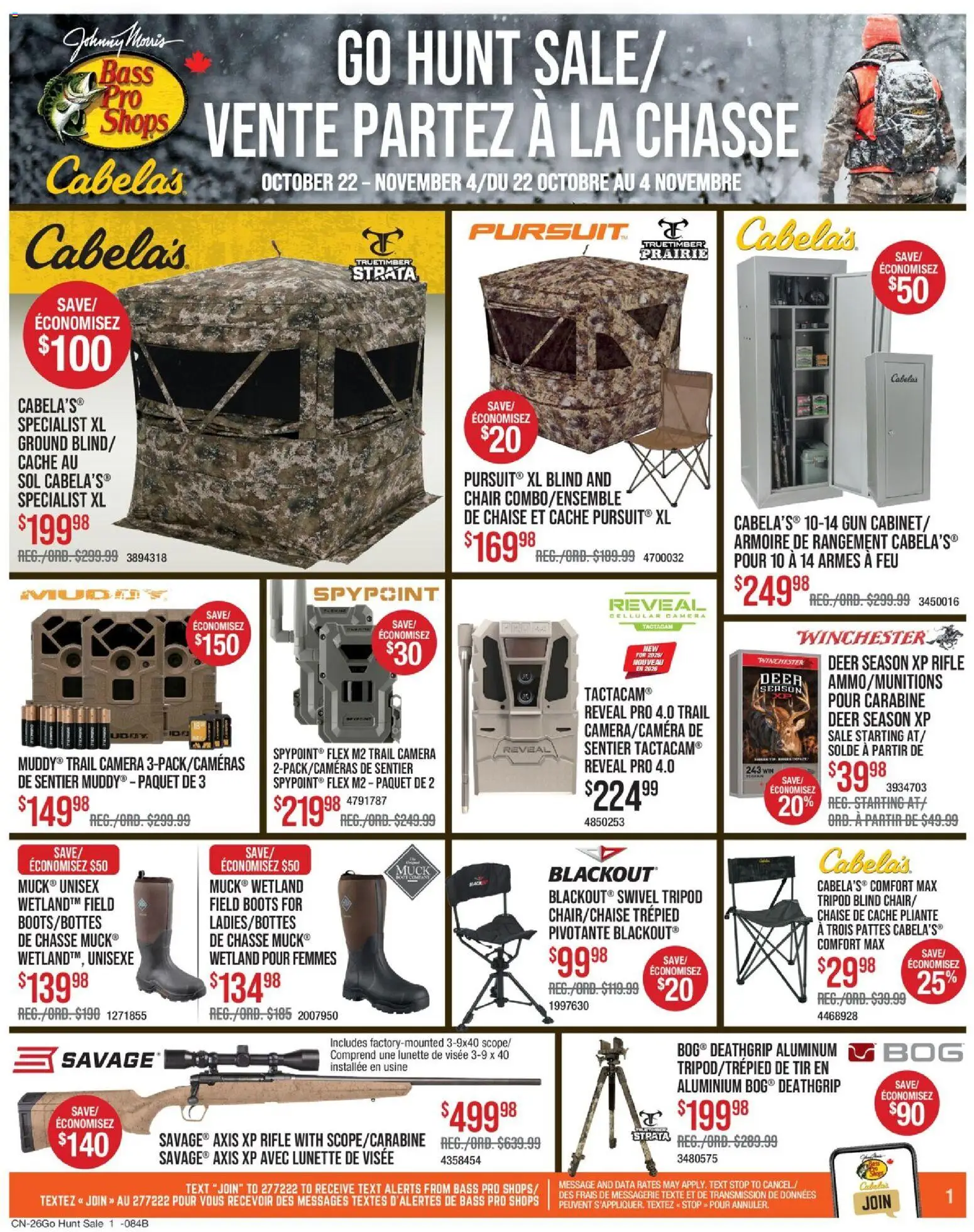 Preview of leaflet Cabelas weekly flyer / circulaire from shop Cabelas is valid from Oct 22, 2026