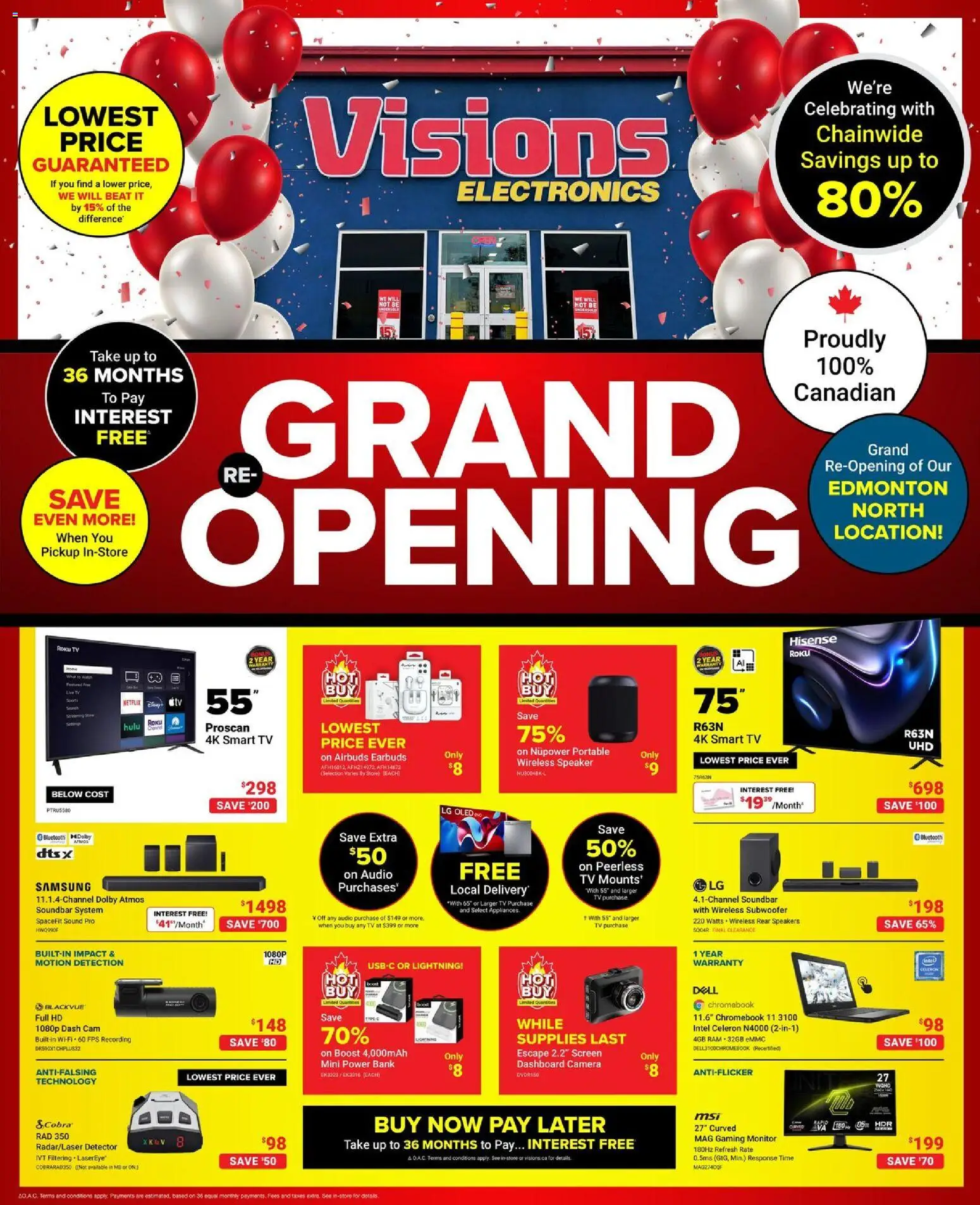 Preview of leaflet Visions weekly flyer / circulaire from shop Visions is valid from Apr 10, 2026 - Tv, Camera, Monitor, Speaker, Audio, Soundbar