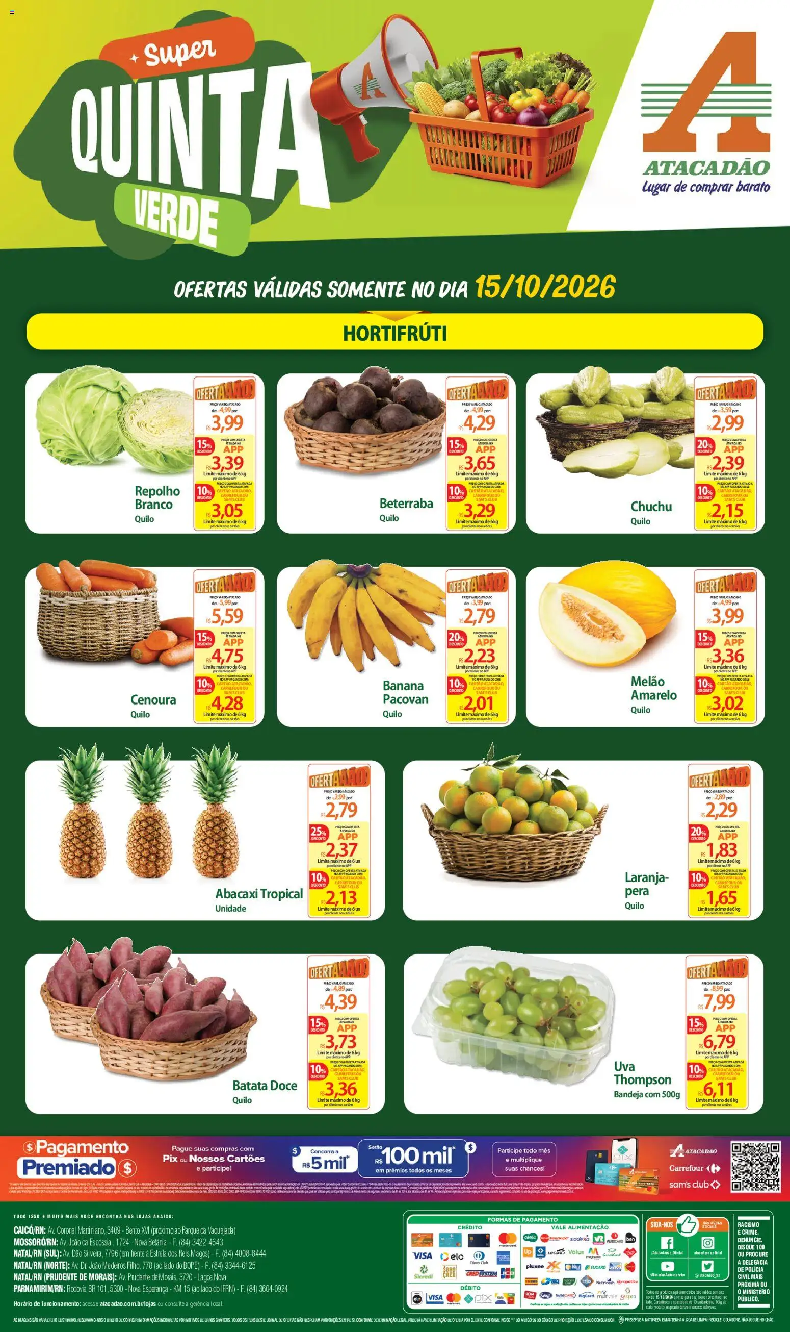Pré-Visualização do folheto "Atacadão ofertas - RN" da loja Atacadão válido a partir de 15/10/2026