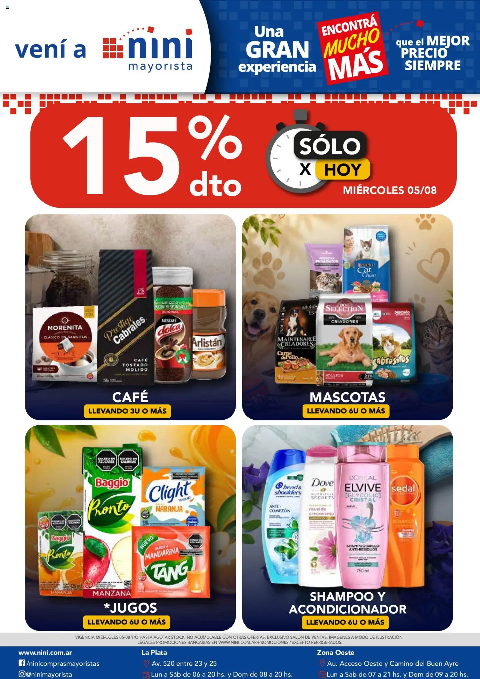 Vista previa del folleto de la tienda NINI Mayorista válido desde el 05/08/2026 - Café, Manzana, Shampoo, Acondicionador, Brillo