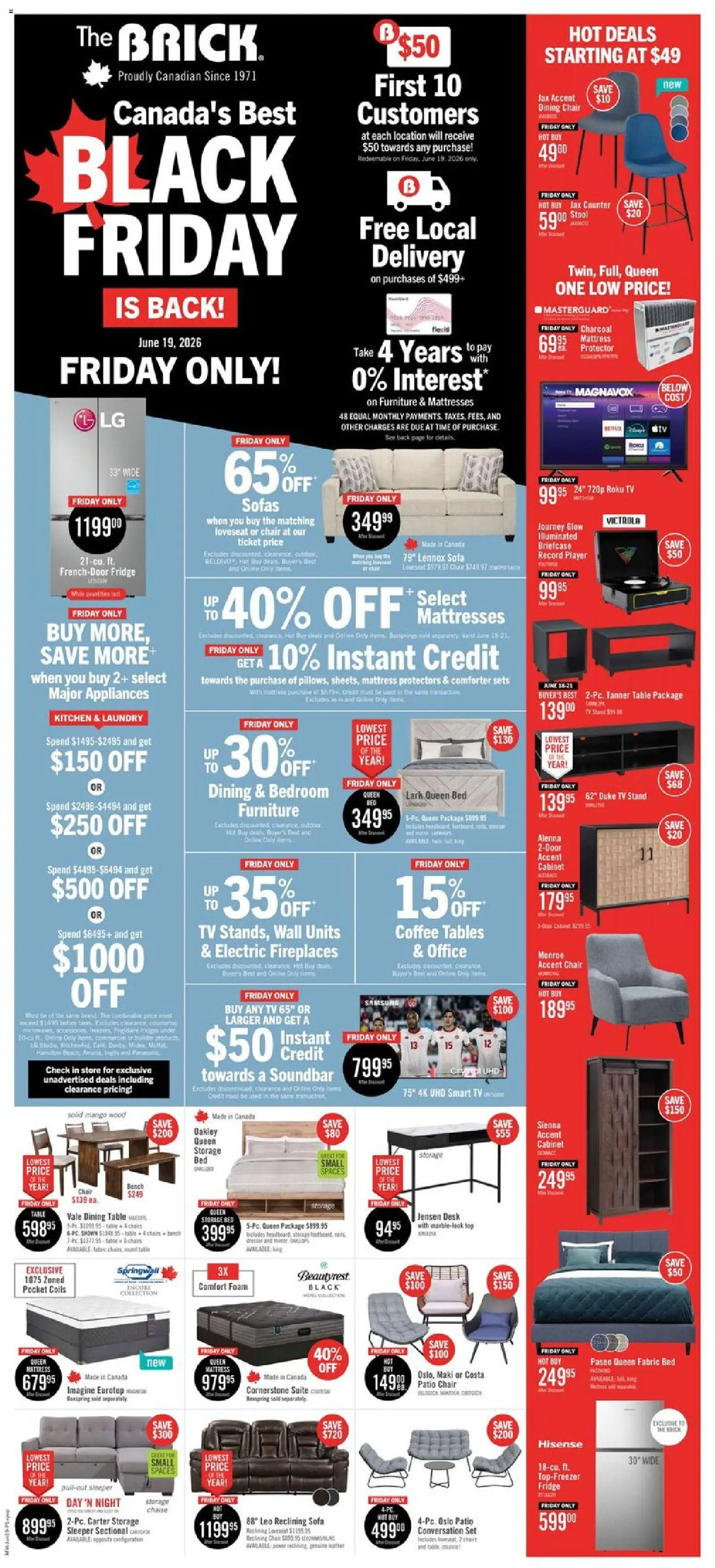 Preview of leaflet The Brick weekly flyer / circulaire from shop The Brick is valid from Jun 18, 2026