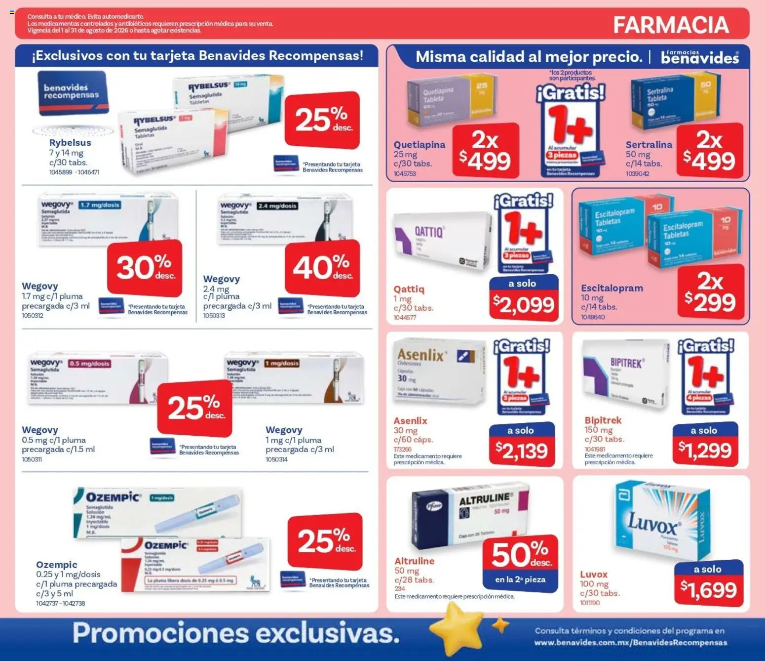 Vista previa las ofertas de la tienda Farmacia Benavides - Farmacia Benavides catálogo desde el 01/08/2026 