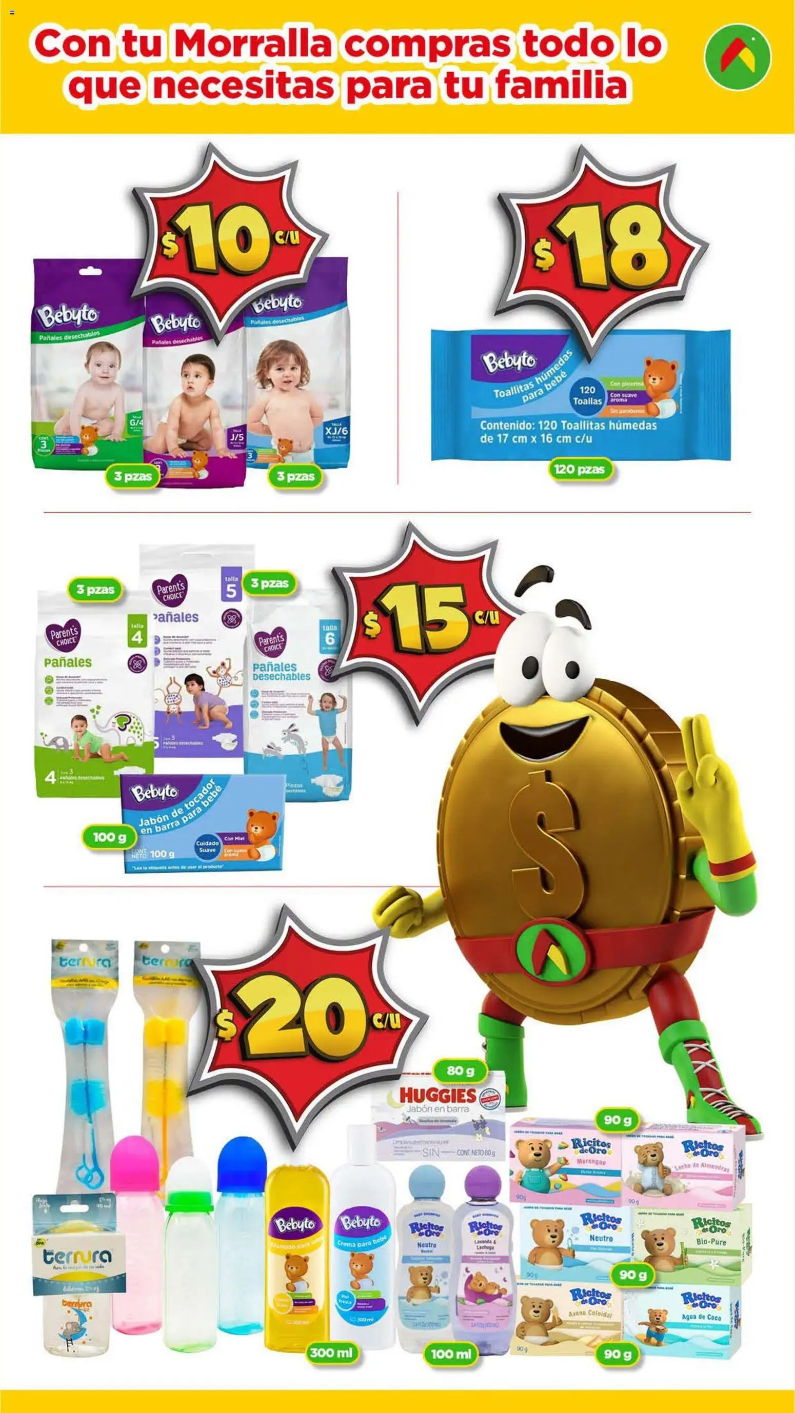 Vista previa las ofertas de la tienda Bodega Aurrerá - Bodega Aurrerá folleto Con tu Morralla, tu ahorro rinde más desde el 17/09/2026 - Leche, Avena, Crema, Toallitas húmedas, Lechuga, Pañales, Almendras, Toallas
