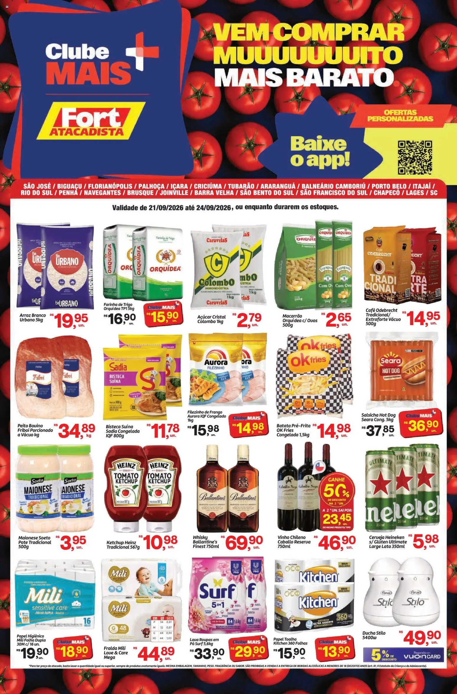 Pré-Visualização do folheto "Fort Atacadista - Ofertas da semana" da loja Fort Atacadista válido a partir de 21/09/2026 - Heineken, Roupas, Ovos, Arroz, Ketchup, Papel higiênico, Papel toalha, Farinha