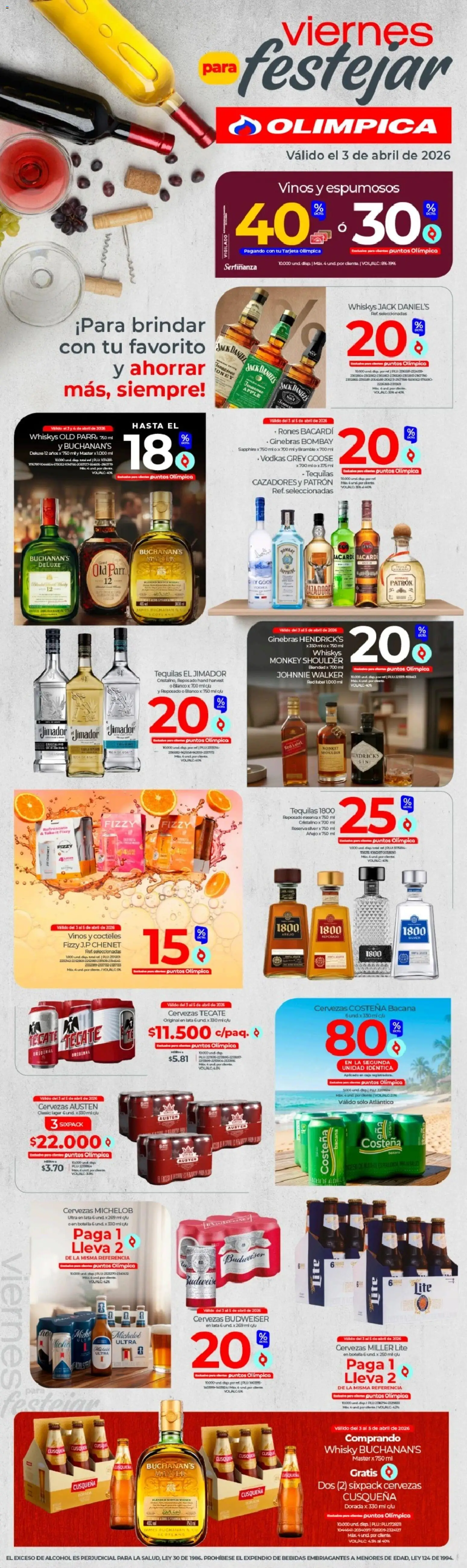  Vista previa del prospecto Olímpica catálogo - Viernes para festejar del almacen Olímpica válida del 03/04/2026 al 16/04/2026
