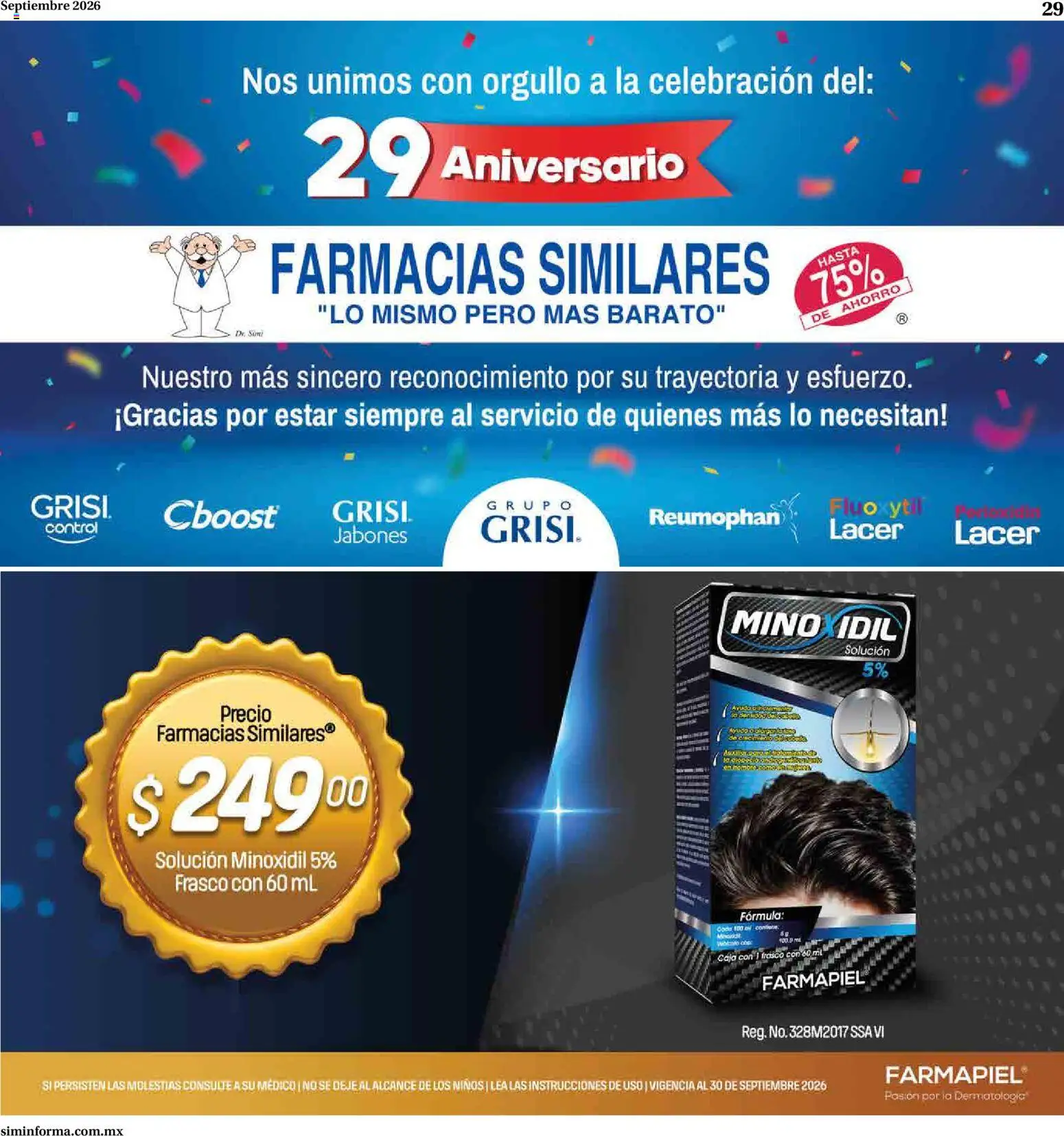 Vista previa las ofertas de la tienda Farmacias Similares - Farmacias Similares catálogo desde el 01/09/2026 