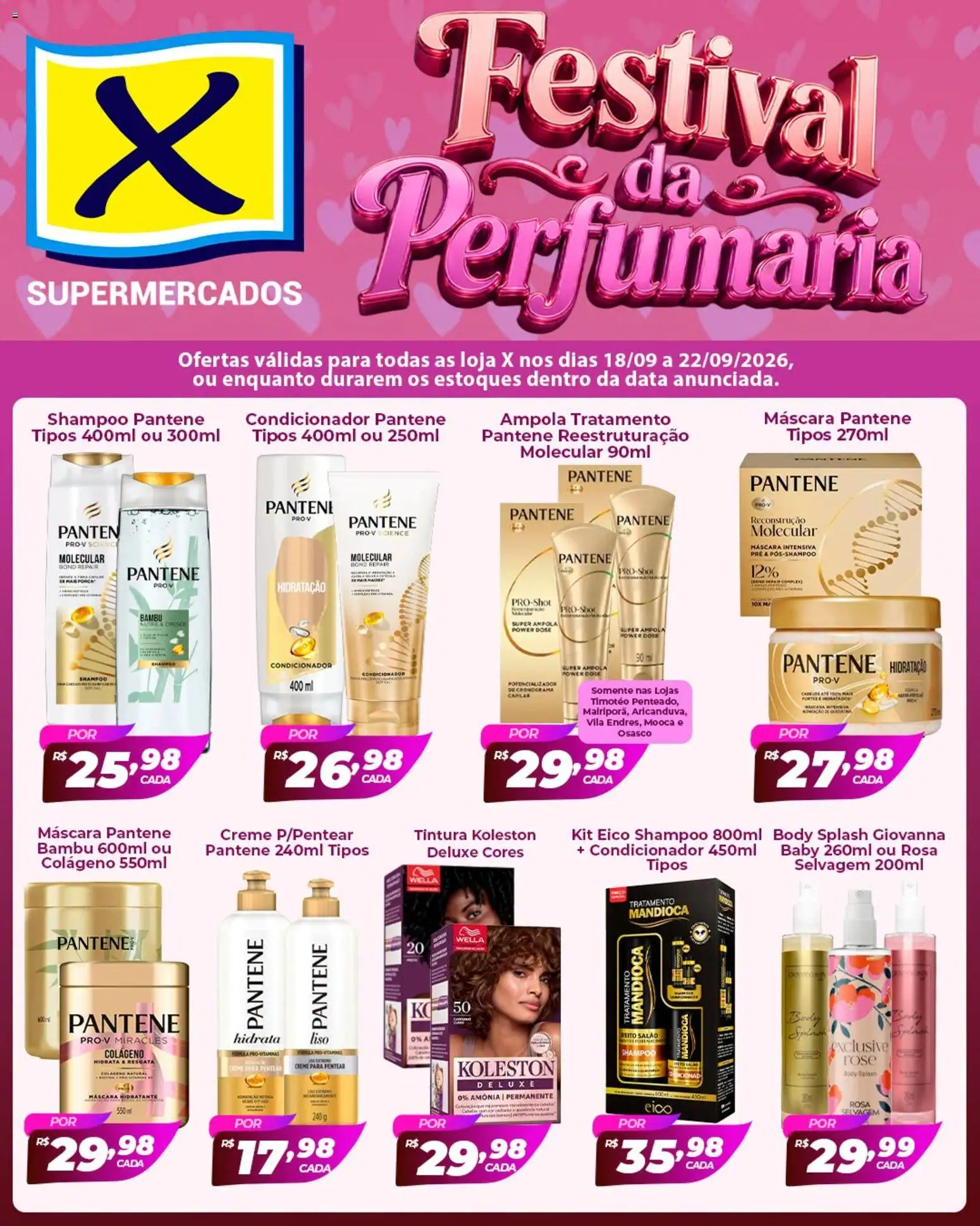 Pré-Visualização do folheto "X Supermercados ofertas Festival da Perfumaria" da loja X Supermercados válido a partir de 18/09/2026