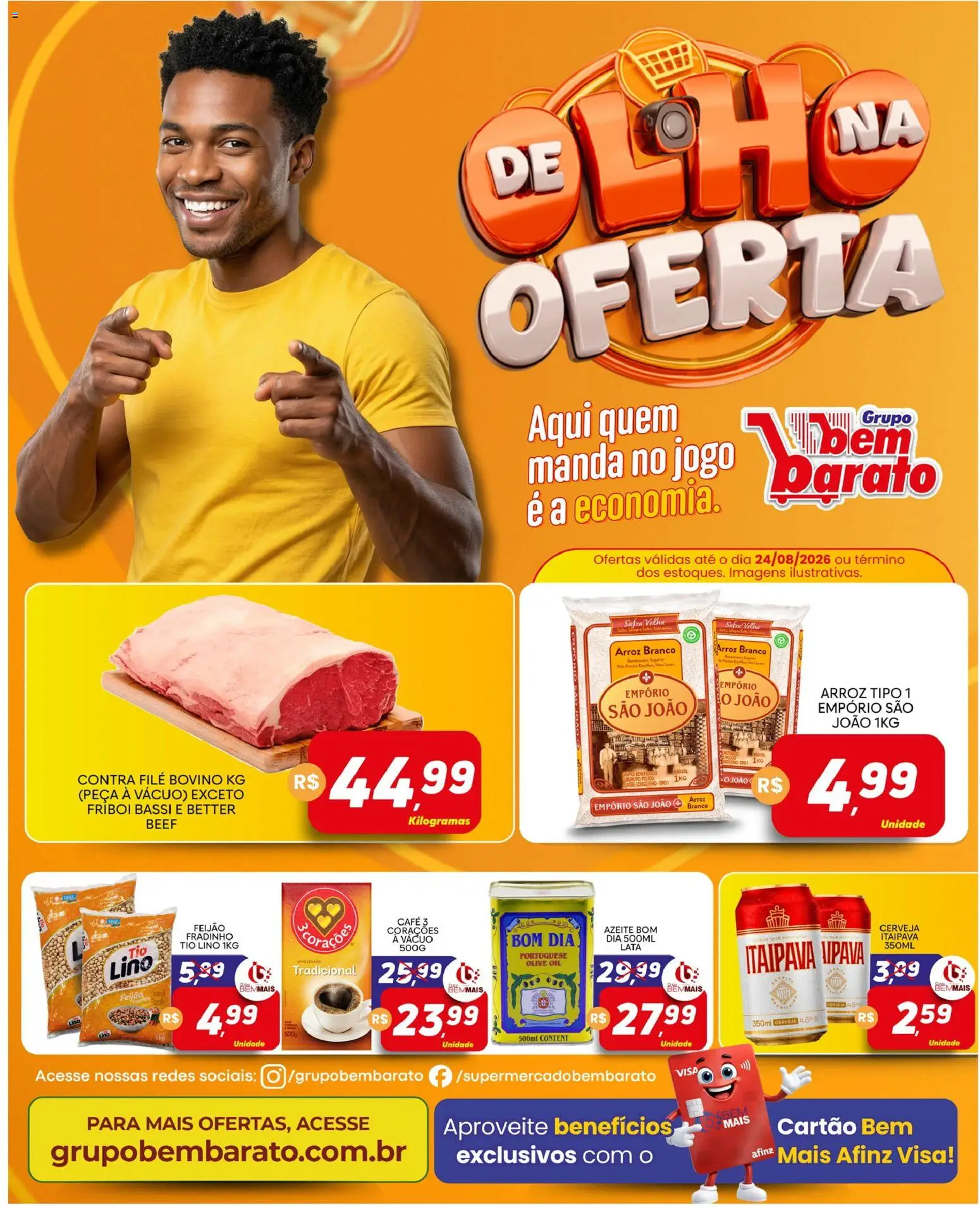Pré-Visualização do folheto "Supermercado Bem Barato - Ofertas da semana" da loja Supermercado Bem Barato válido a partir de 18/08/2026