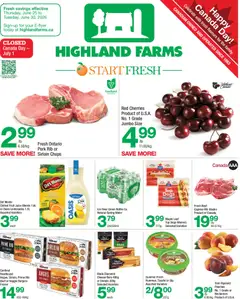 Un aperçu du dépliant Highland Farms weekly flyer / circulaire du magasin Highland Farms est valide à partir 25 juin 2026