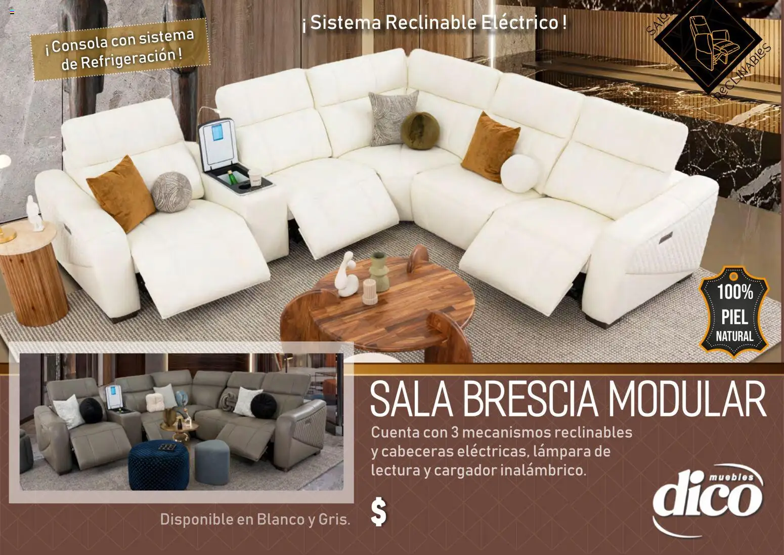 Vista previa las ofertas de la tienda Muebles Dico - Muebles Dico catálogo Salas reclinables desde el 27/03/2026 - Lámpara, Sala, Cargador, Modular