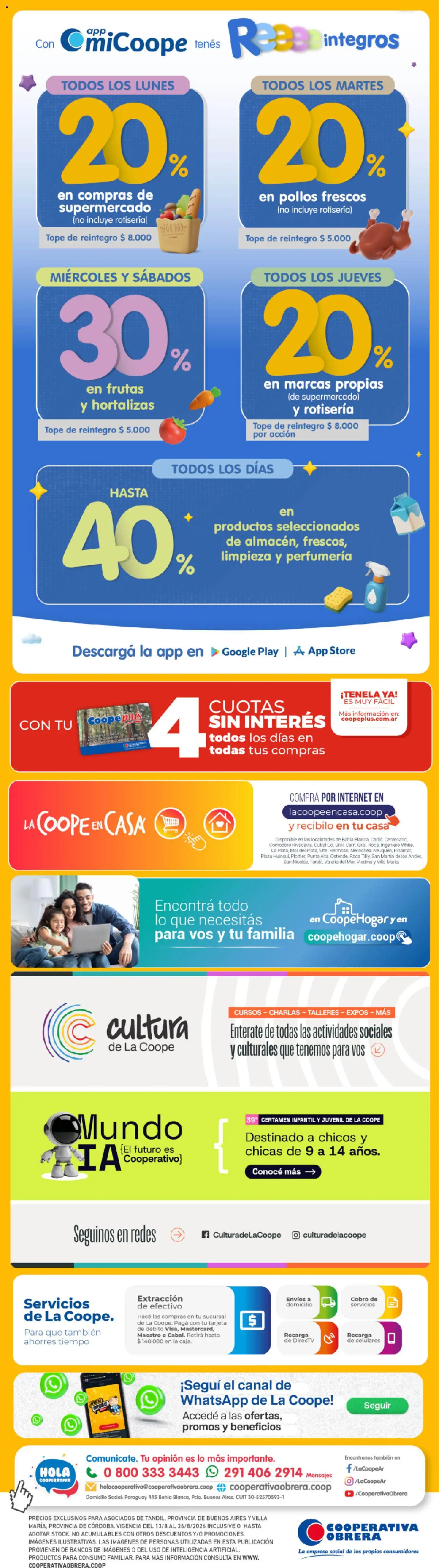 Vista previa del folleto de la tienda Cooperativa Obrera válido desde el 13/08/2026 
