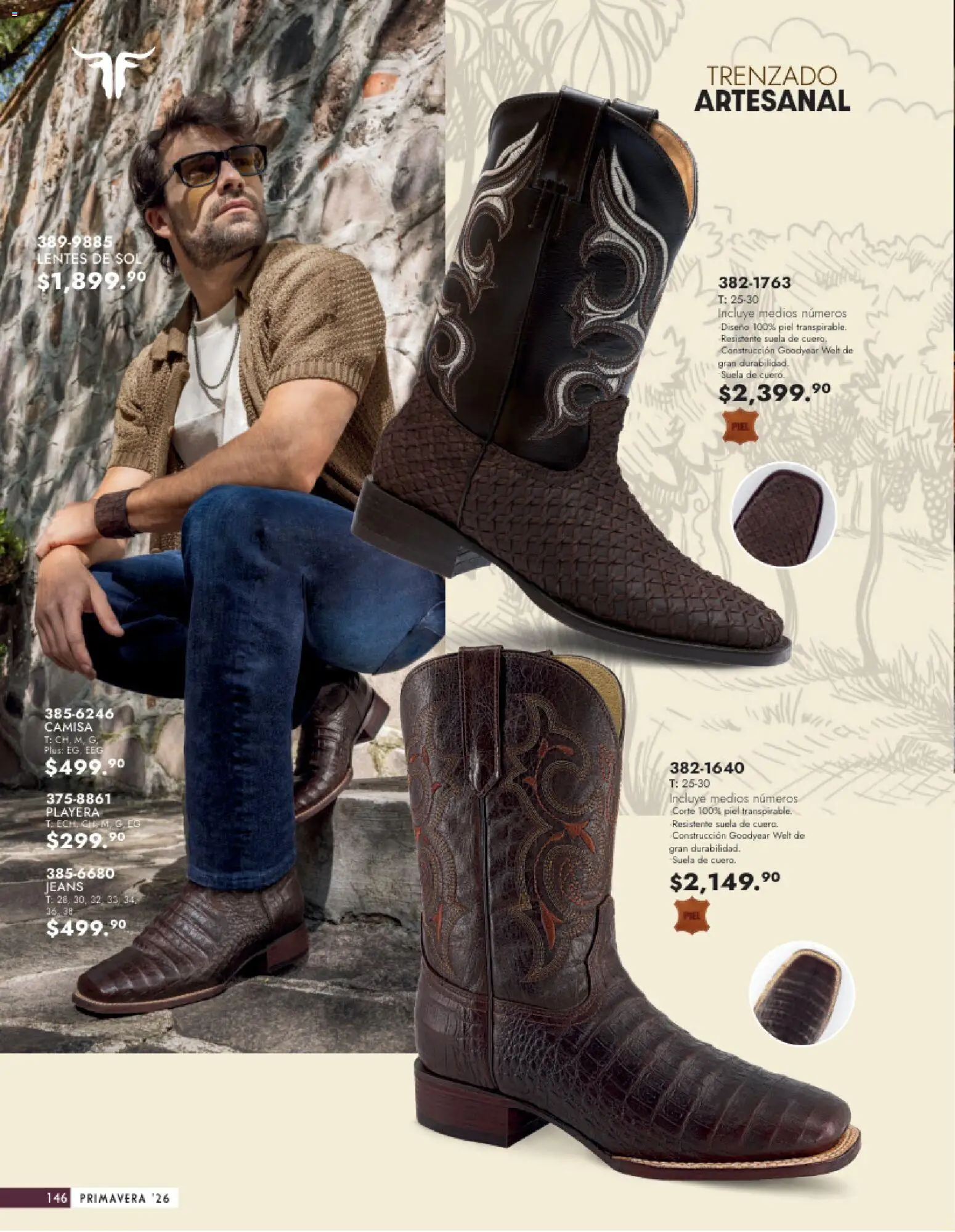 Vista previa las ofertas de la tienda Andrea - Catálogo Calzado Caballero desde el 25/01/2026 - Playera, Lentes, Camisa, Lentes de sol