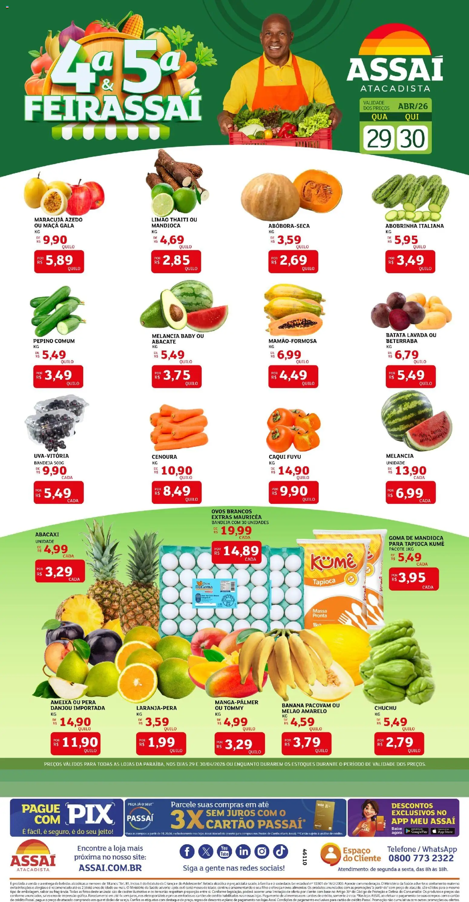Pré-Visualização do folheto "Assaí Atacadista ofertas - PB" da loja Assaí Atacadista válido a partir de 29/04/2026
