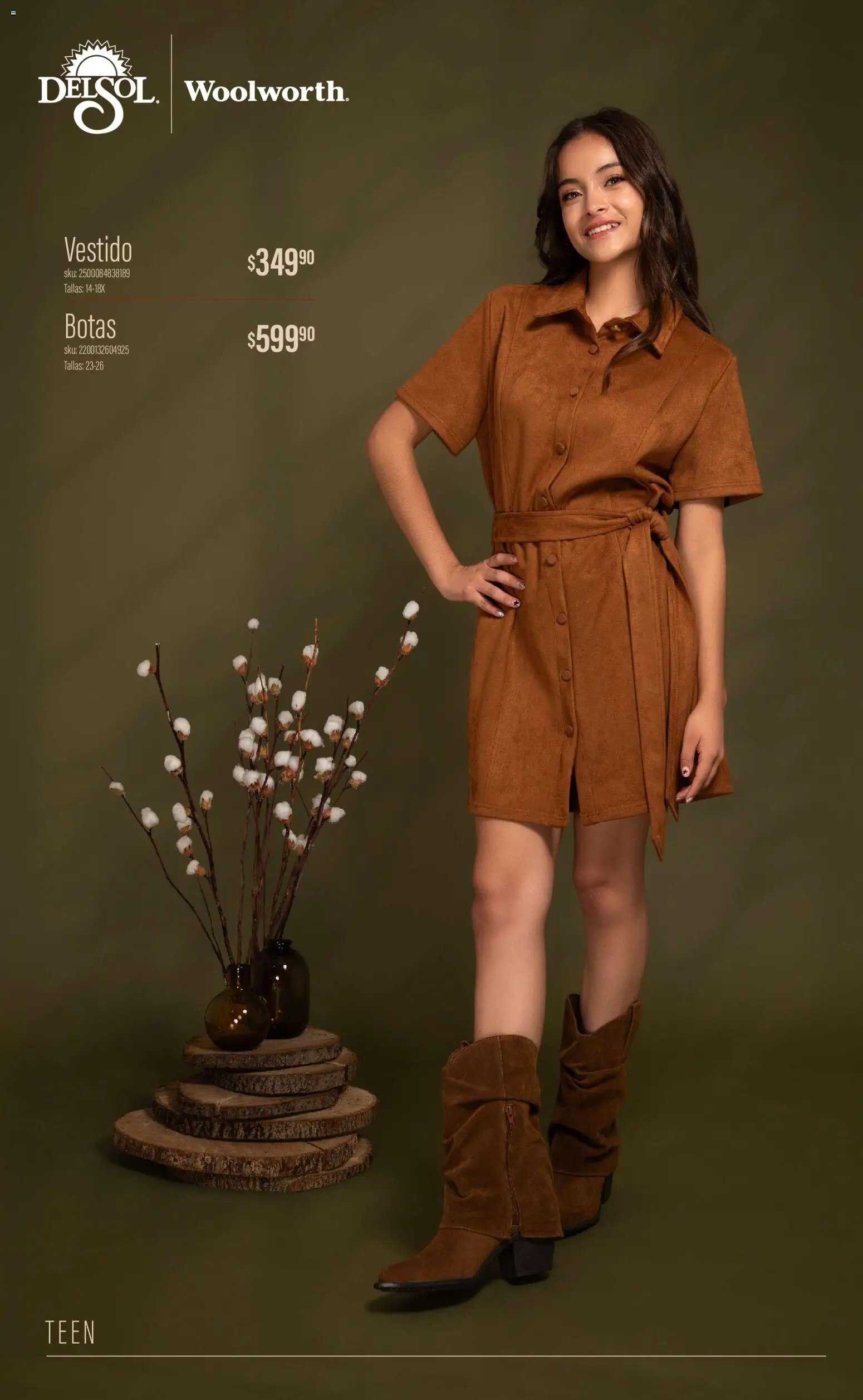 Vista previa las ofertas de la tienda Del Sol y Woolworth - Del Sol y Woolworth catálogo Luce el Otoño desde el 01/10/2026 - Vestido, Botas