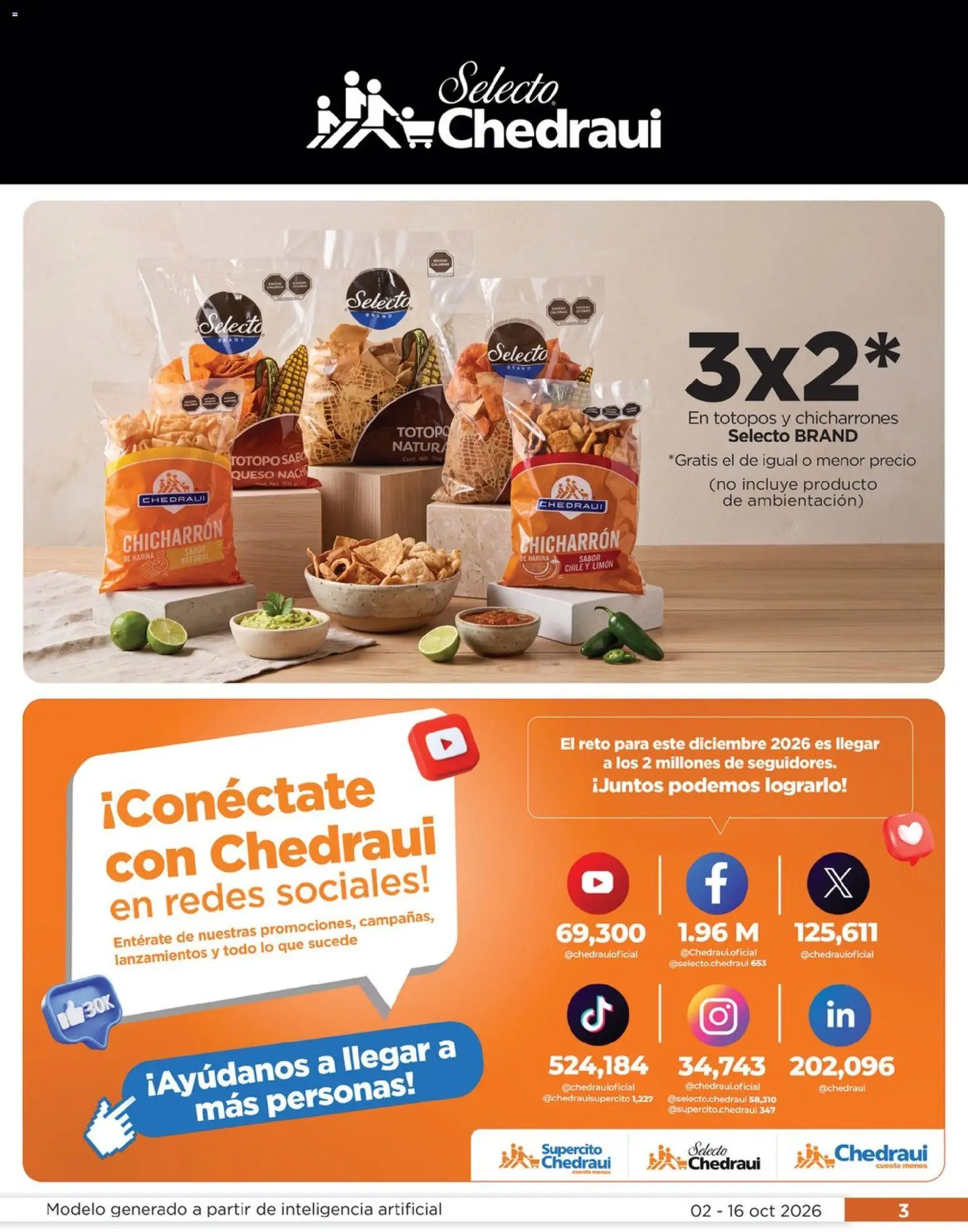 Vista previa las ofertas de la tienda Chedraui - Chedraui folleto Llevarte más cuesta menos desde el 02/10/2026 
