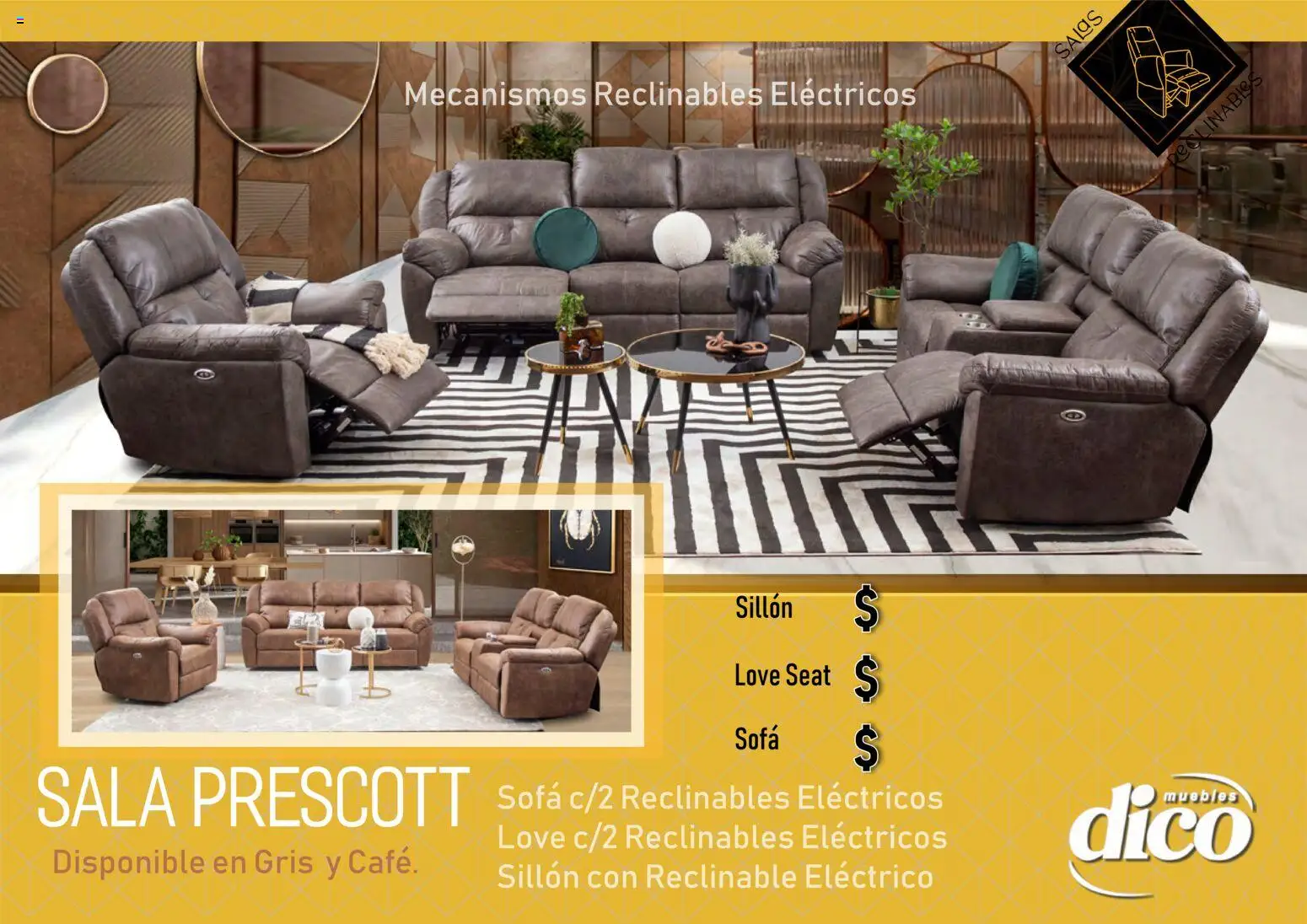 Vista previa las ofertas de la tienda Muebles Dico - Muebles Dico catálogo Salas reclinables desde el 27/03/2026 - Sillón, Sala, Sales, Sofá