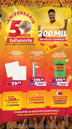 Pré-Visualização do folheto "Telhanorte - Ofertas atuais" da loja Telhanorte válido a partir de 18/06/2026