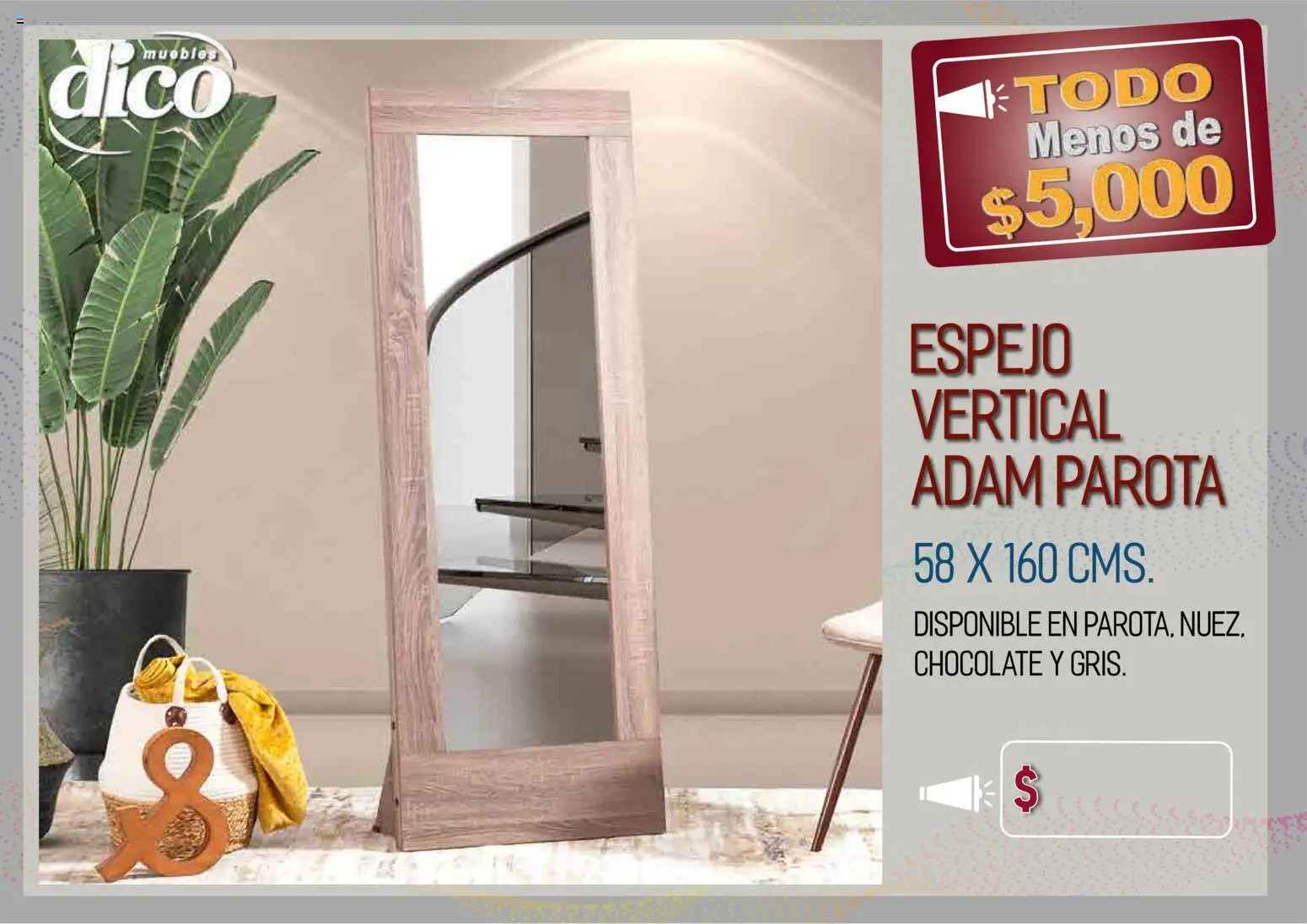 Vista previa las ofertas de la tienda Muebles Dico - Muebles Dico catálogo Todo menos de 5000 Pacifico desde el 09/04/2026 