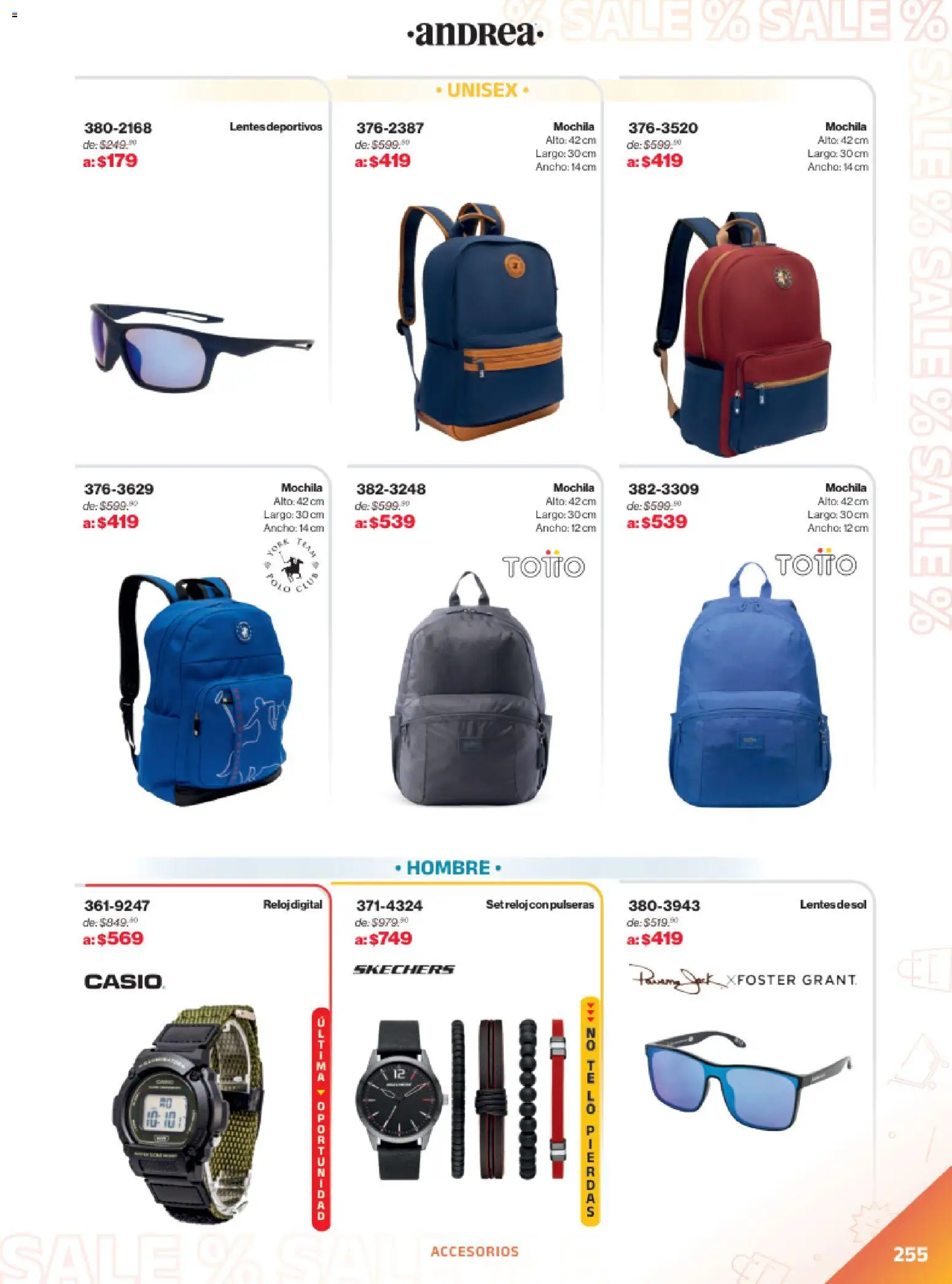 Vista previa las ofertas de la tienda Andrea - Catálogo Outlet desde el 21/12/2025 - Mochila, Lentes, Lentes de sol